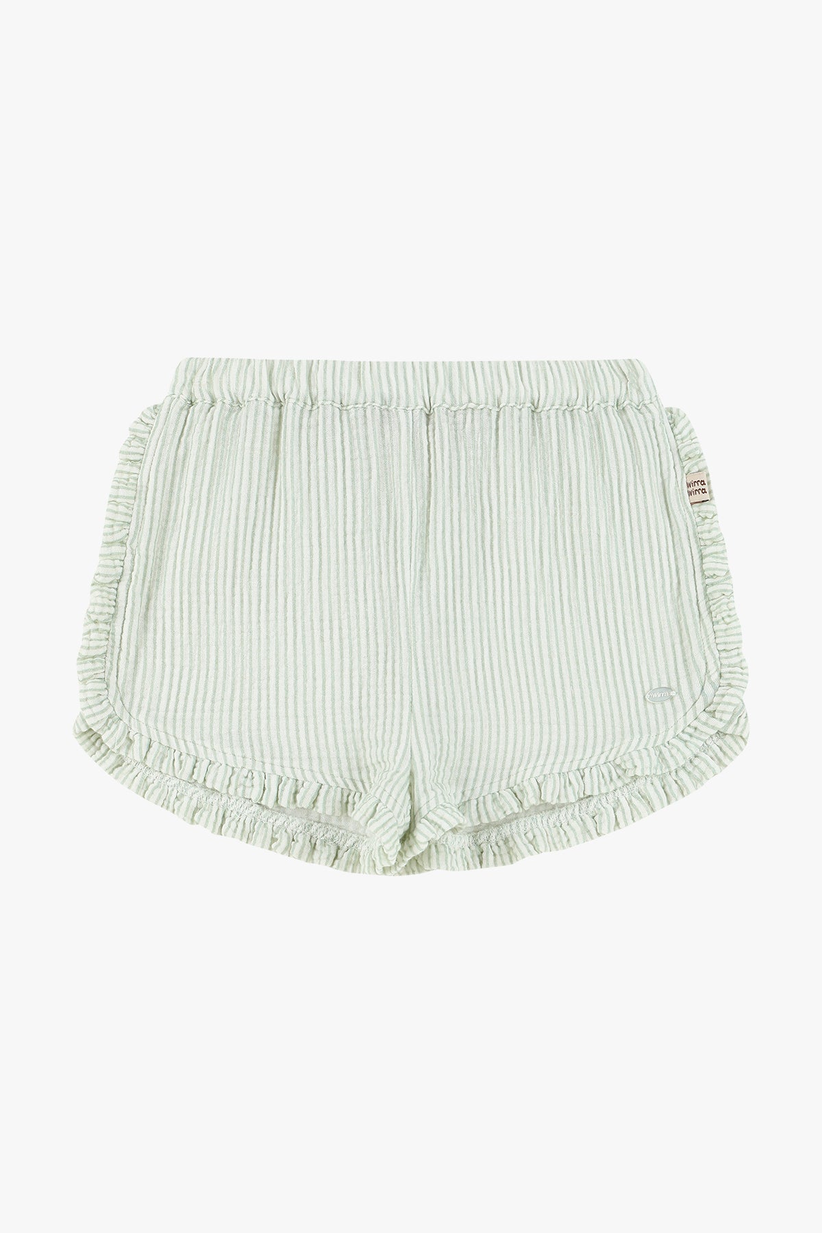 wirrawirra organic baby clothes double layer crepe striped shorts mint green 24 Summer Girls New Arrivals Shorts