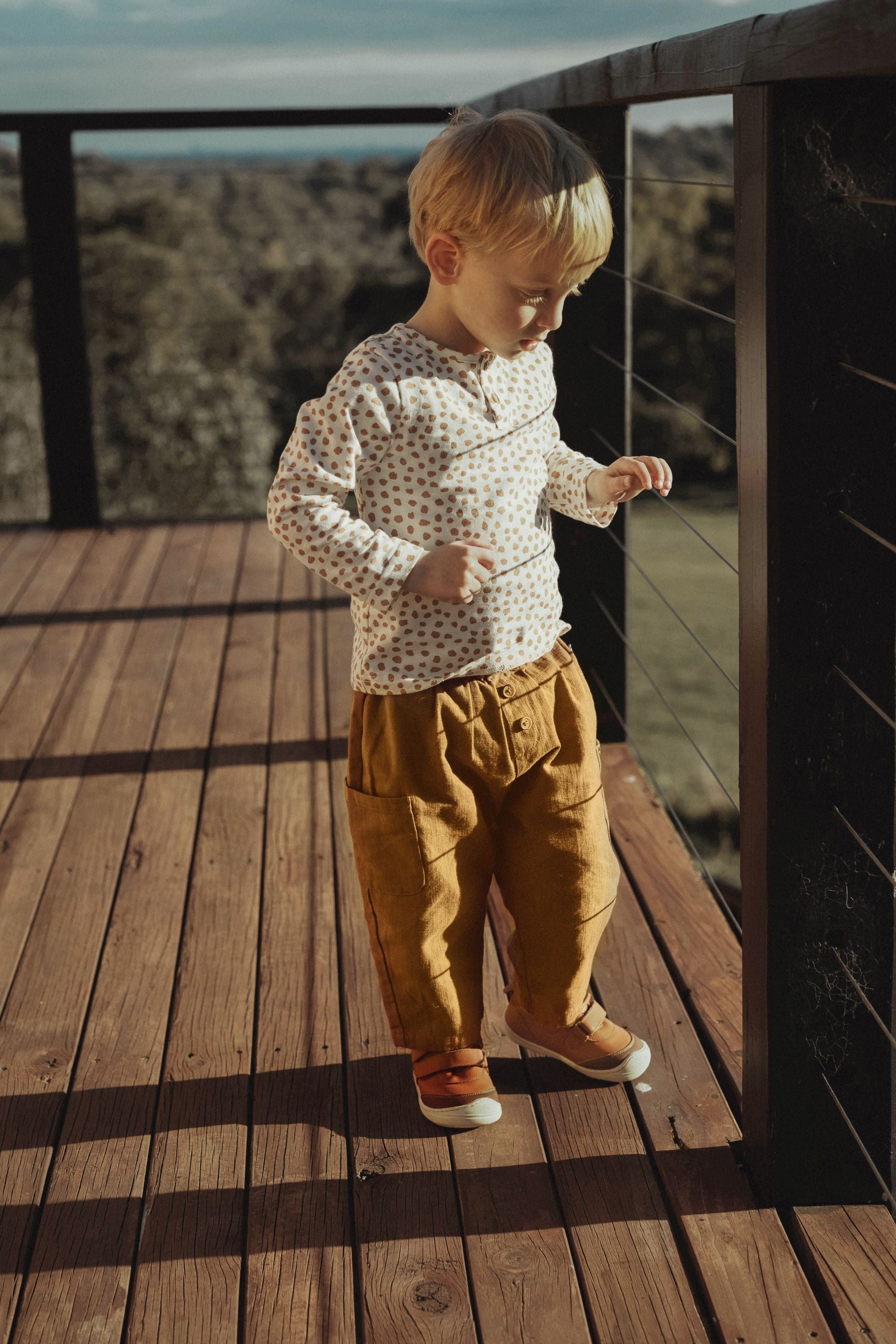 wirrawirra kids clothing stores double pocket pant caramel 24 Autumn Autumn Boys Girls Leggings New Arrivals Spring Trousers