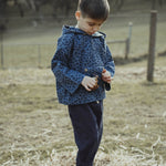 wirrawirra organic cotton baby clothes leopard print hoodie jacket navy blue 24 Autumn Autumn Boys Gilets Girls Jackets New Arrivals Spring