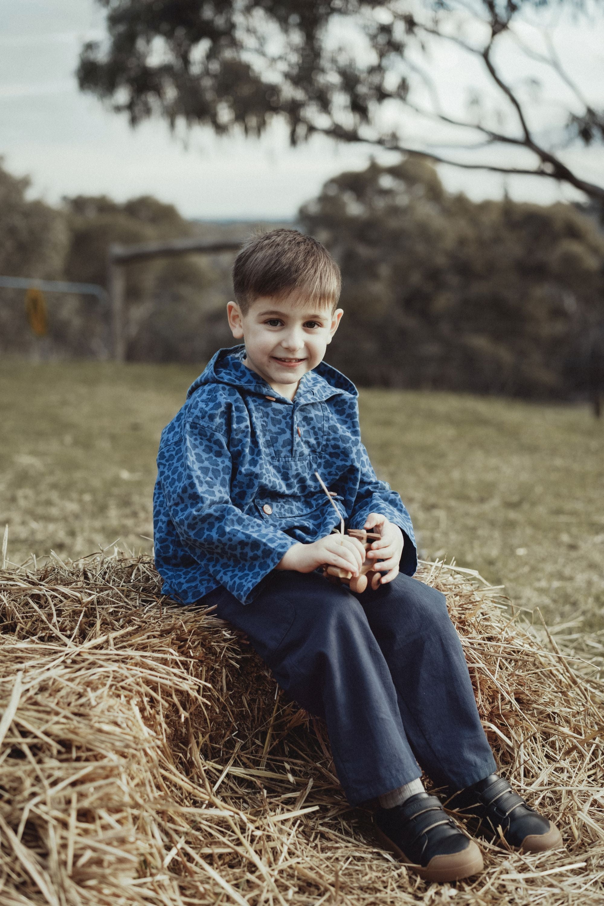 wirrawirra baby outfits leopard print hoodie jacket navy blue 24 Autumn Autumn Boys Gilets Girls Jackets New Arrivals Spring