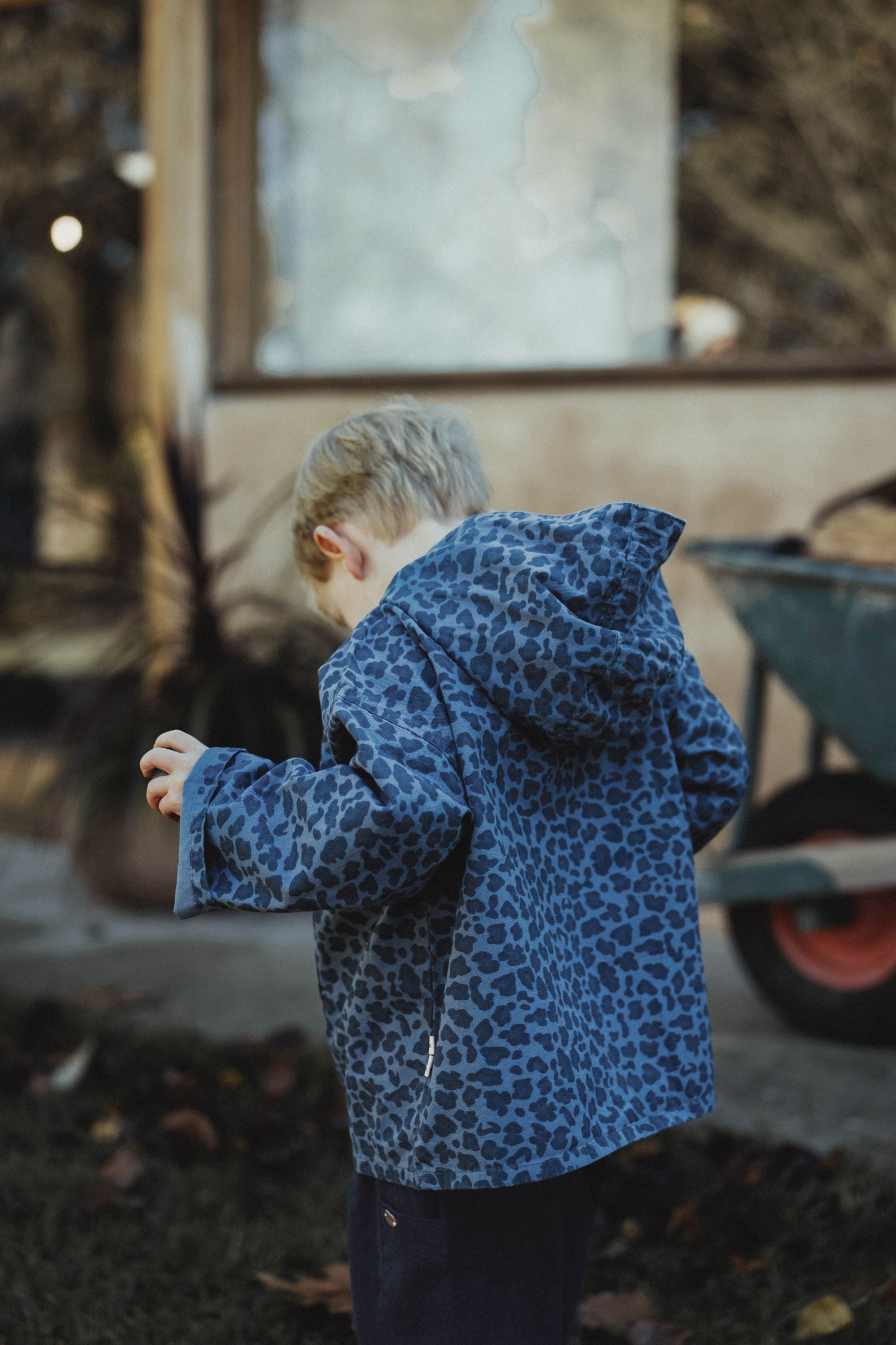 wirrawirra sustainable baby clothes leopard print hoodie jacket navy blue 24 Autumn Autumn Boys Gilets Girls Jackets New Arrivals Spring