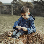 wirrawirra organic cotton newborn clothes leopard print hoodie jacket navy blue 24 Autumn Autumn Boys Gilets Girls Jackets New Arrivals Spring