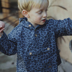 wirrawirra newborn outfit leopard print hoodie jacket navy blue 24 Autumn Autumn Boys Gilets Girls Jackets New Arrivals Spring