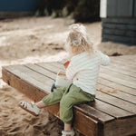 wirrawirra organic newborn clothes striped shoulder drop short sleeves moss stripes 24 Summer Boys Essentials Girls New Arrivals T Shirts