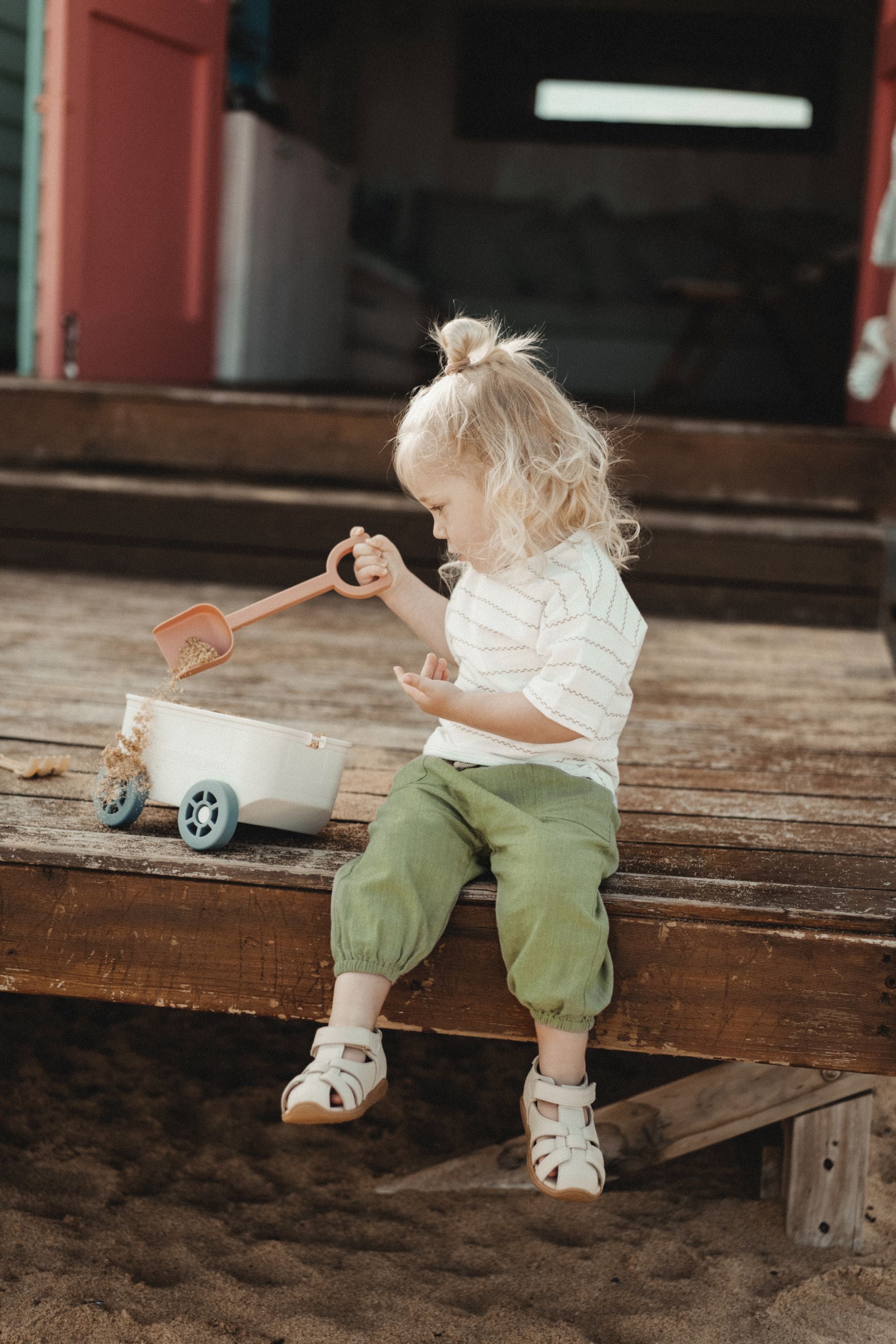 wirrawirra baby clothes for girls striped shoulder drop short sleeves moss stripes 24 Summer Boys Essentials Girls New Arrivals T Shirts