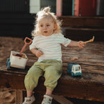 wirrawirra boy clothes striped shoulder drop short sleeves moss stripes 24 Summer Boys Essentials Girls New Arrivals T Shirts