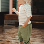 wirrawirra newborn clothes striped shoulder drop short sleeves moss stripes 24 Summer Boys Essentials Girls New Arrivals T Shirts