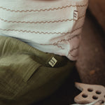 wirrawirra designer baby clothes striped shoulder drop short sleeves moss stripes 24 Summer Boys Essentials Girls New Arrivals T Shirts