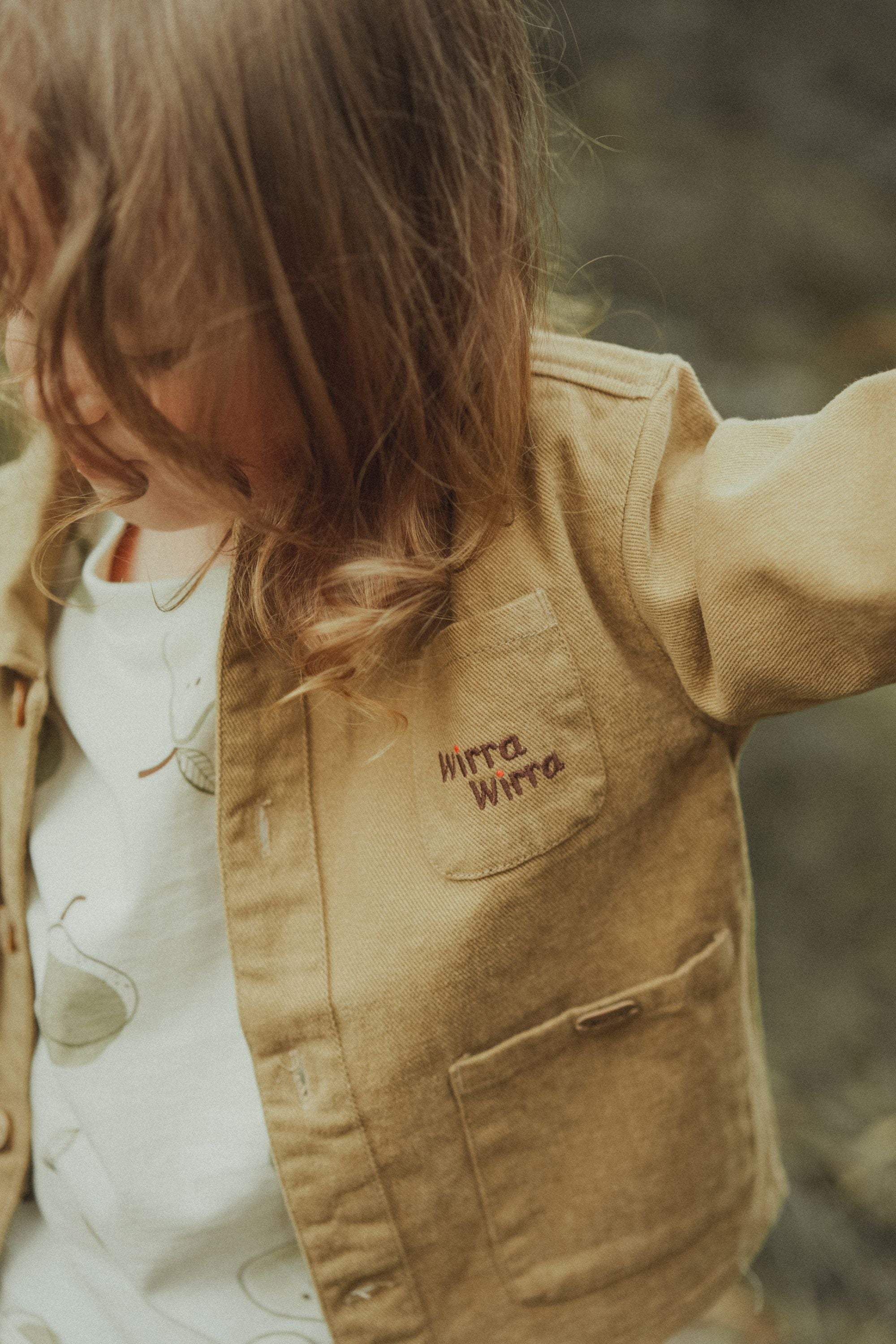 wirrawirra baby girl clothes long sleeved jacket khaki 24 Spring Boys Gilets Girls Jackets New Arrivals Gilets