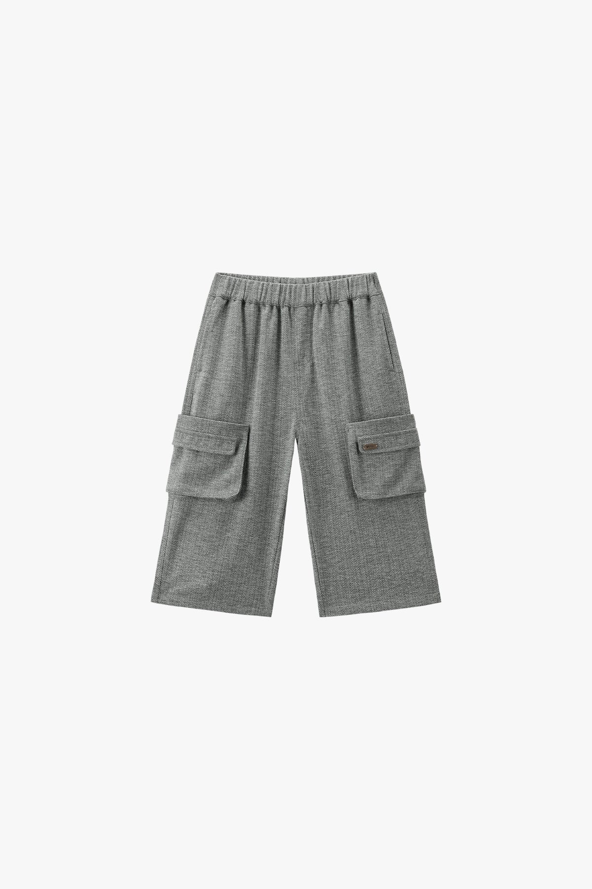 Gray Herringbone Pocket Pants Mid Gray - Main