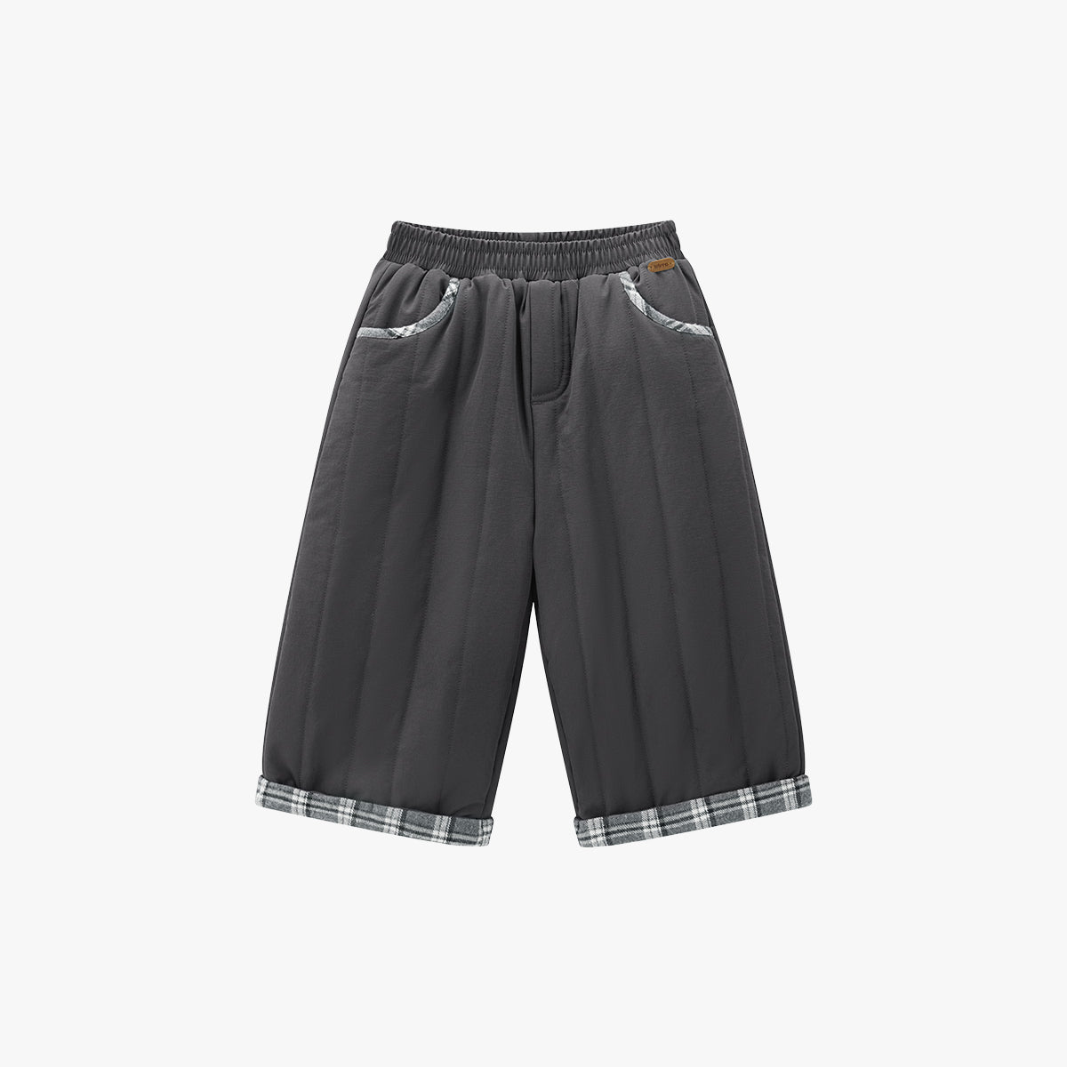 Quilted Plaid Pants Slate Grey - Main