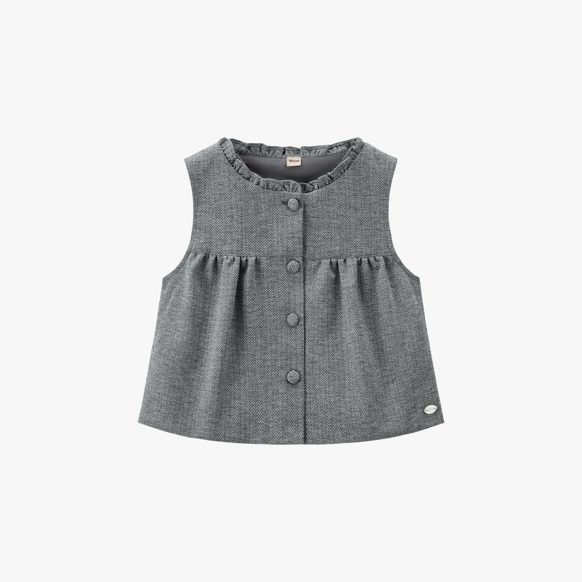 Gray Herringbone Vest Mid Gray - Main