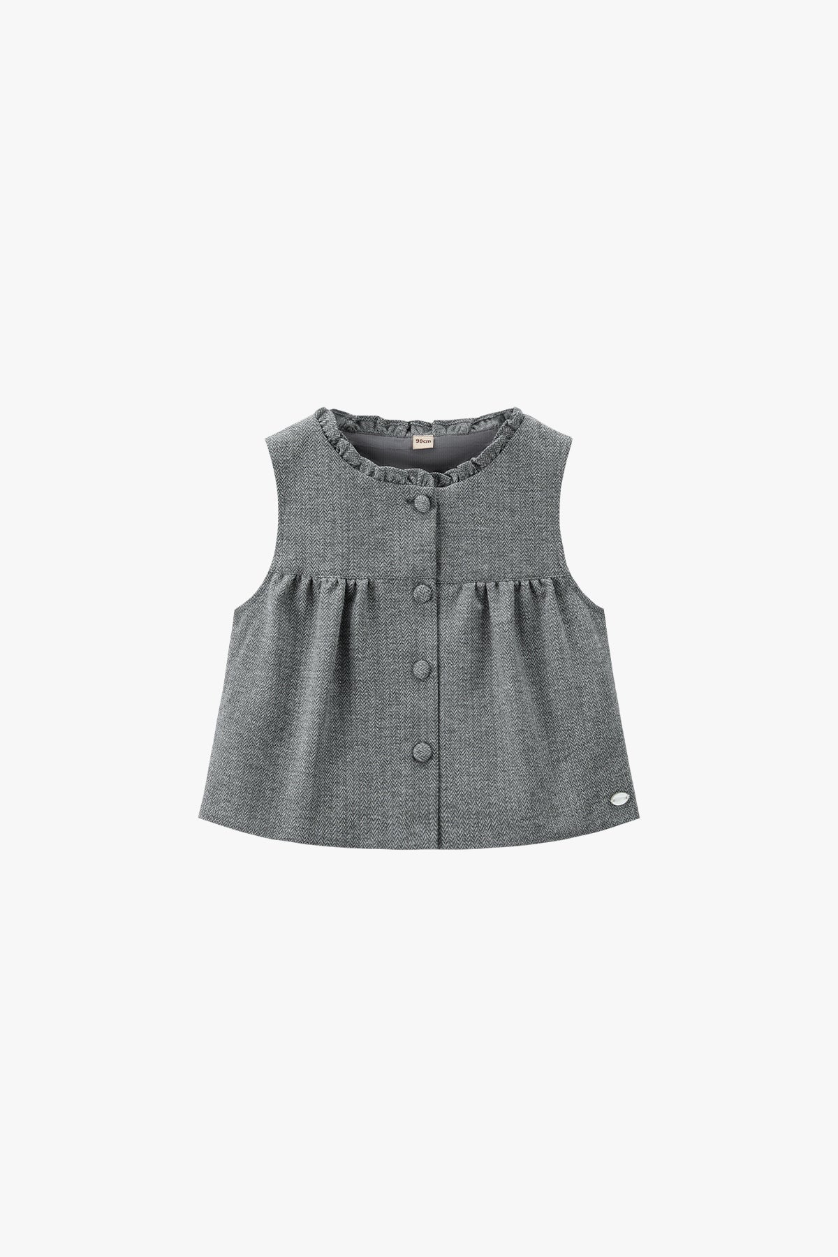 Gray Herringbone Vest Mid Gray - Main