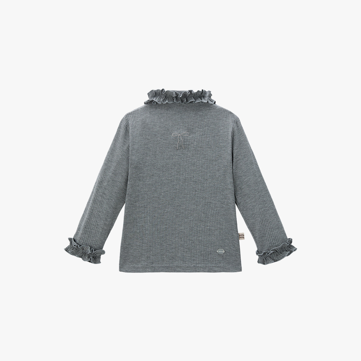 Lace Trim Top Heather Grey - Main