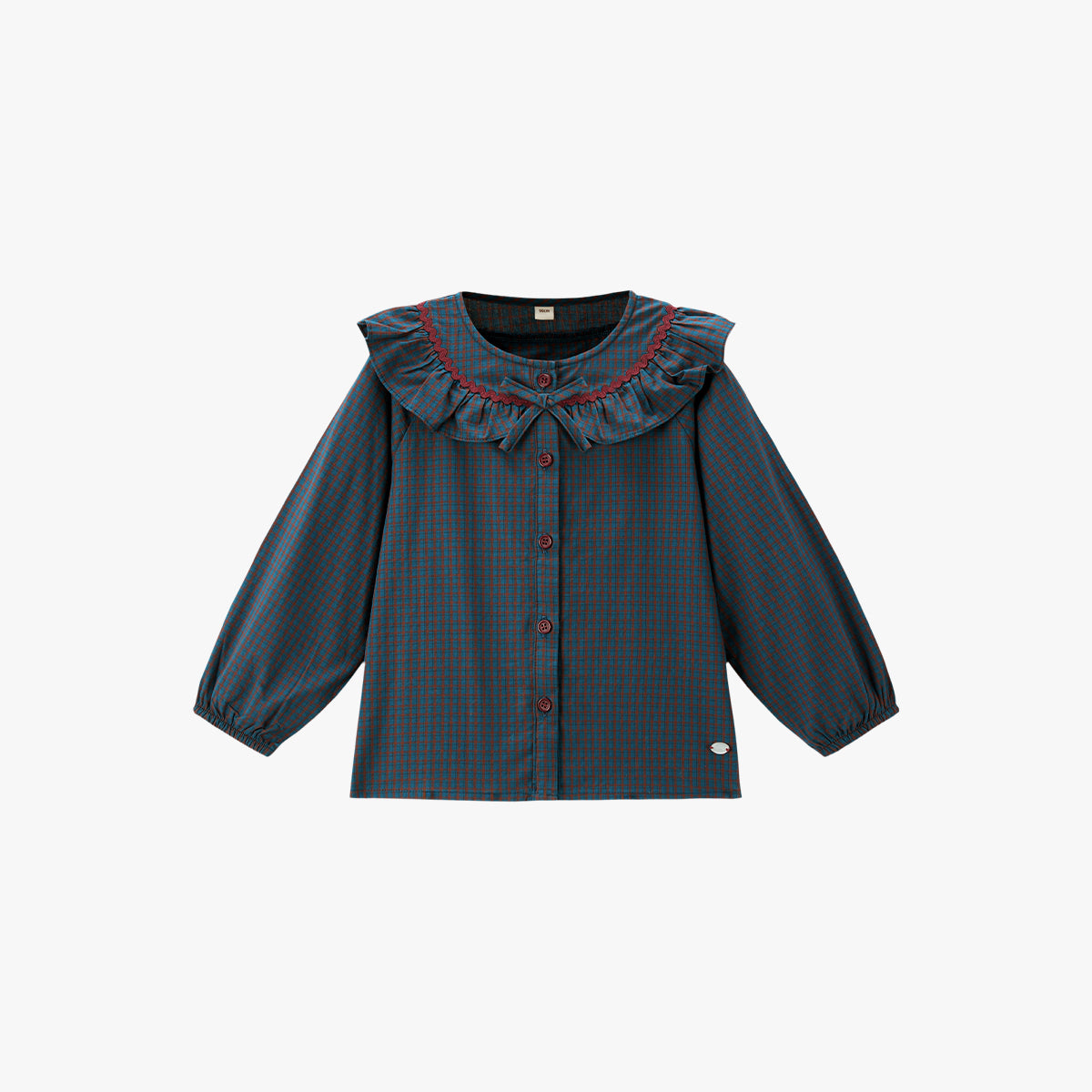 Twilight Gingham Blouse Navy - Main