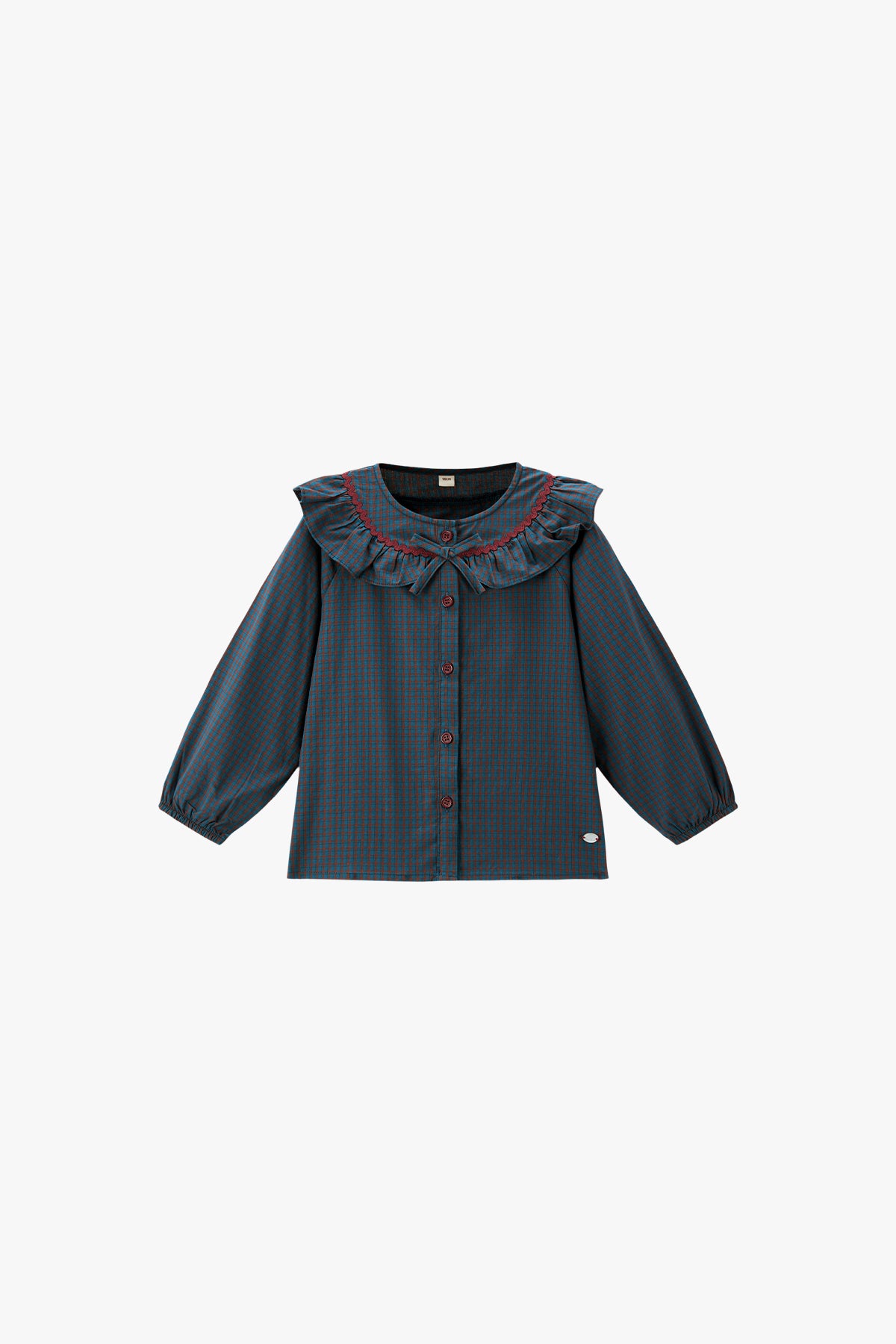 Twilight Gingham Blouse Navy - Main