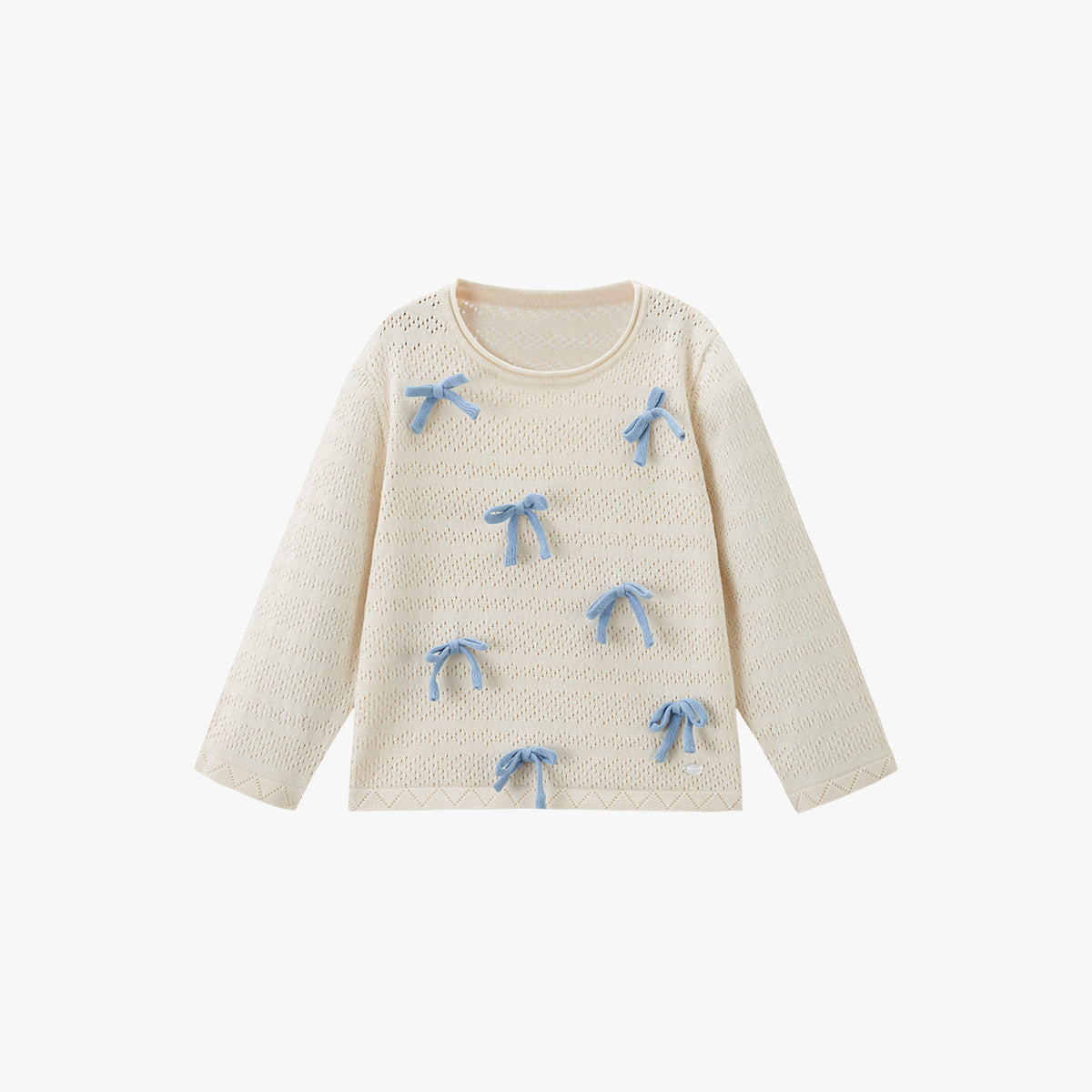 Bow Knit Top Beige - Main