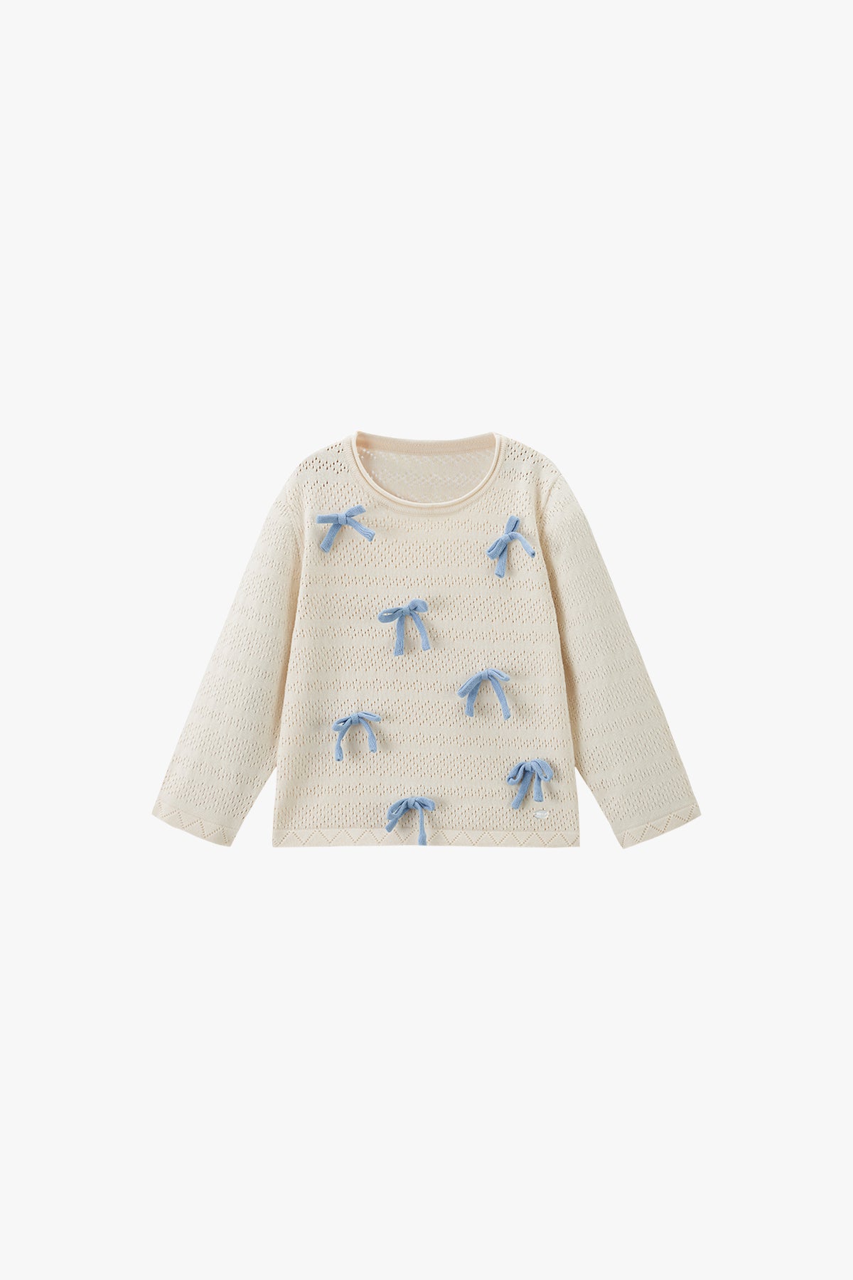 Bow Knit Top Beige - Main