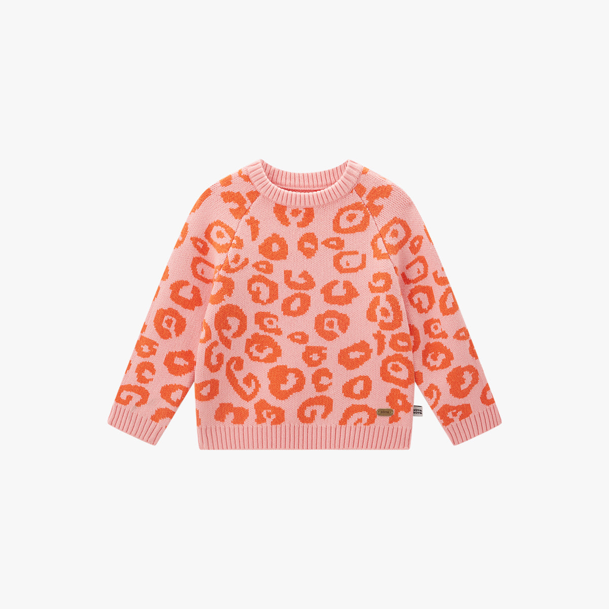 Leopard Print Wool Sweater Peach Pink - Main