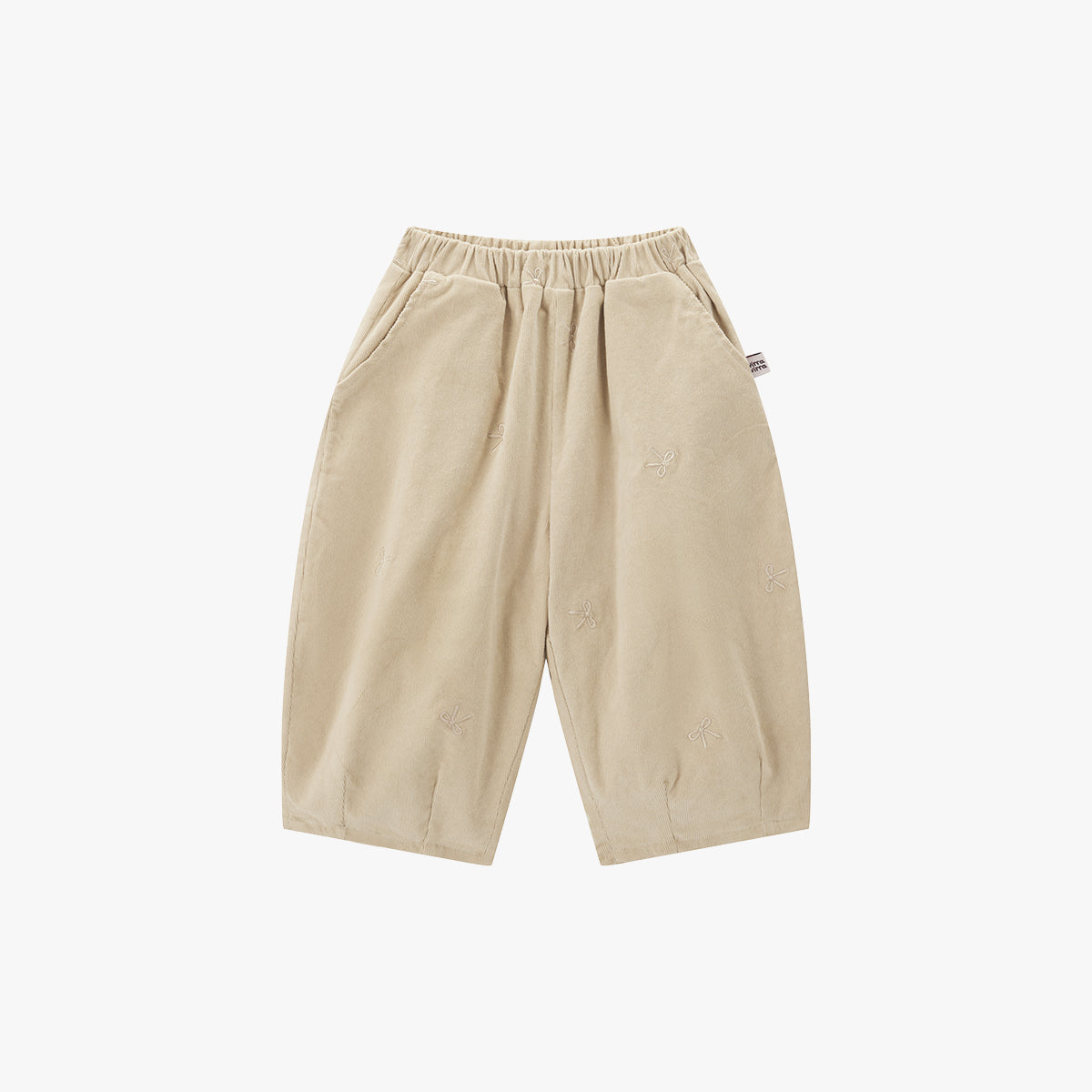 Embroidered Bow Balloon Pants Khaki - Main