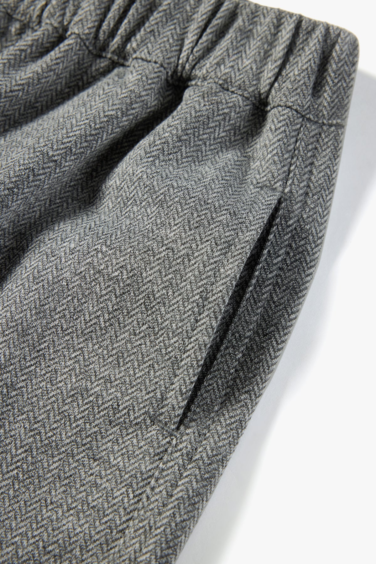 Gray Herringbone Pocket Pants Mid Gray - Detail