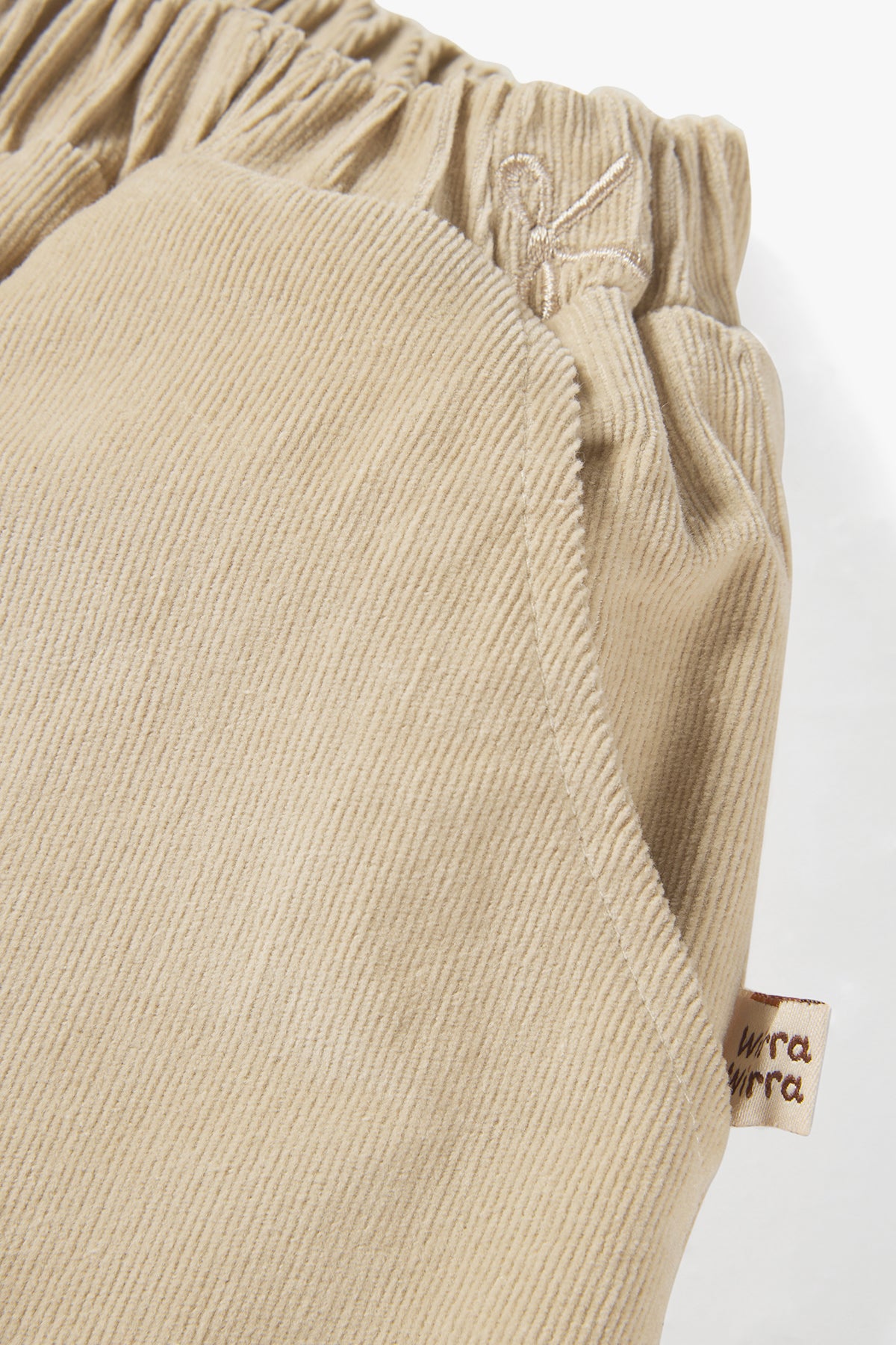 Embroidered Bow Balloon Pants Khaki - Detail