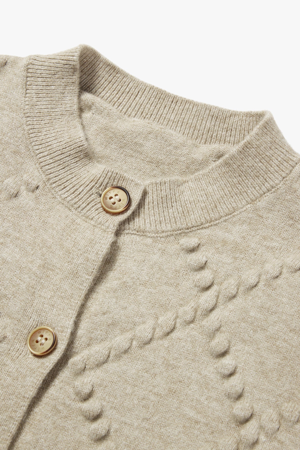 Argyle Dot Knit Cardigan Taupe - Detail