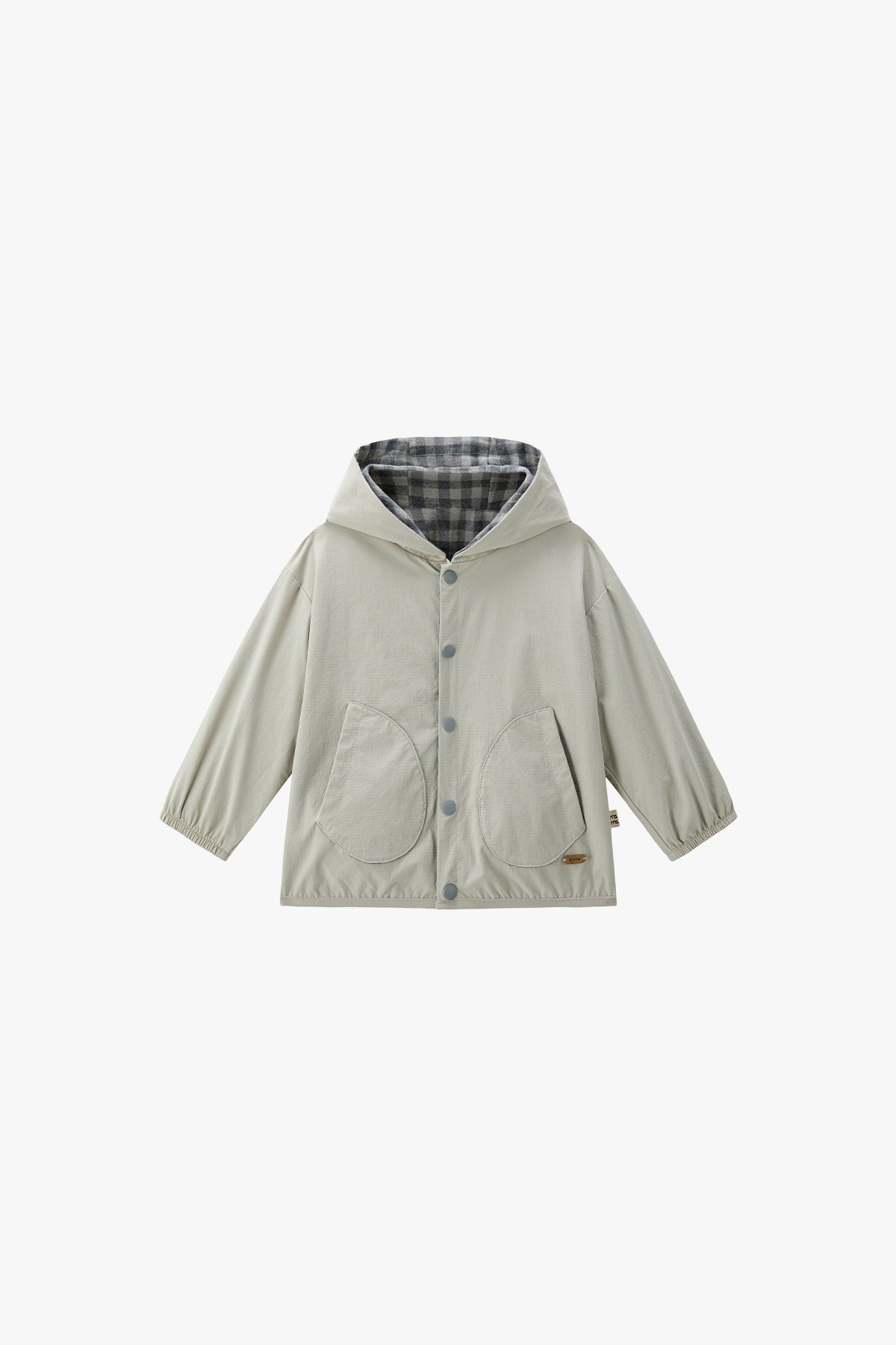 Reversible Plaid Lightweight Jacket Mist Gray - Detail