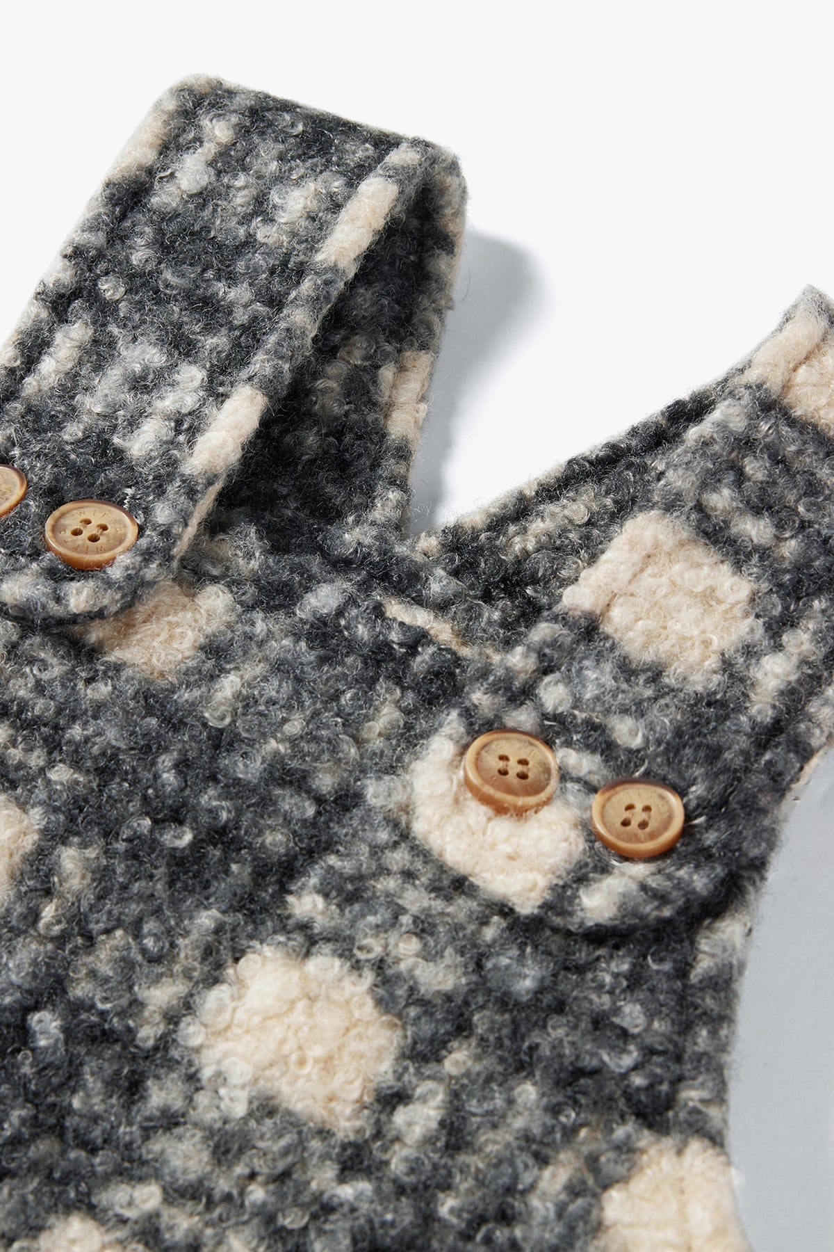 Cozy Plaid Pocket Dress Plaid - Detail