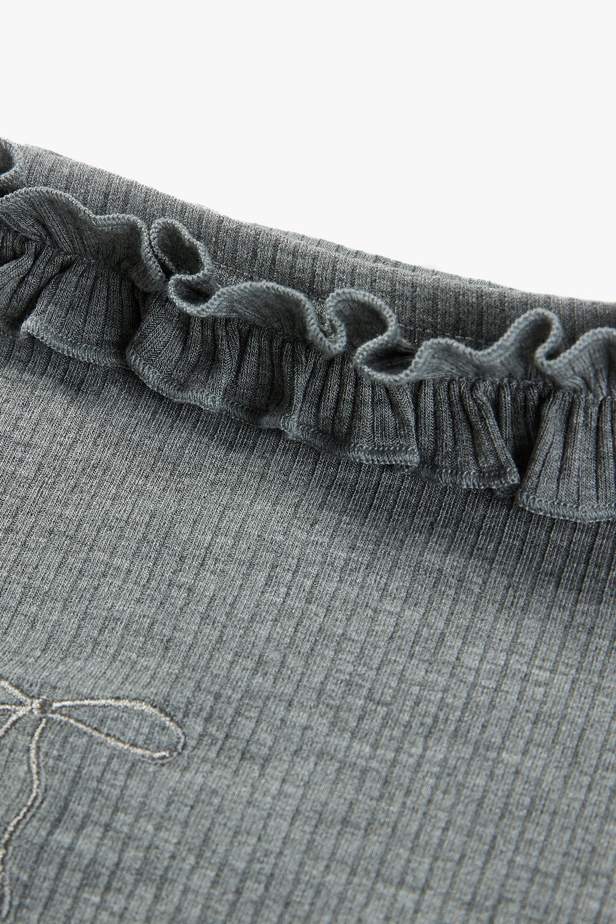 Lace Trim Top Heather Grey - Detail