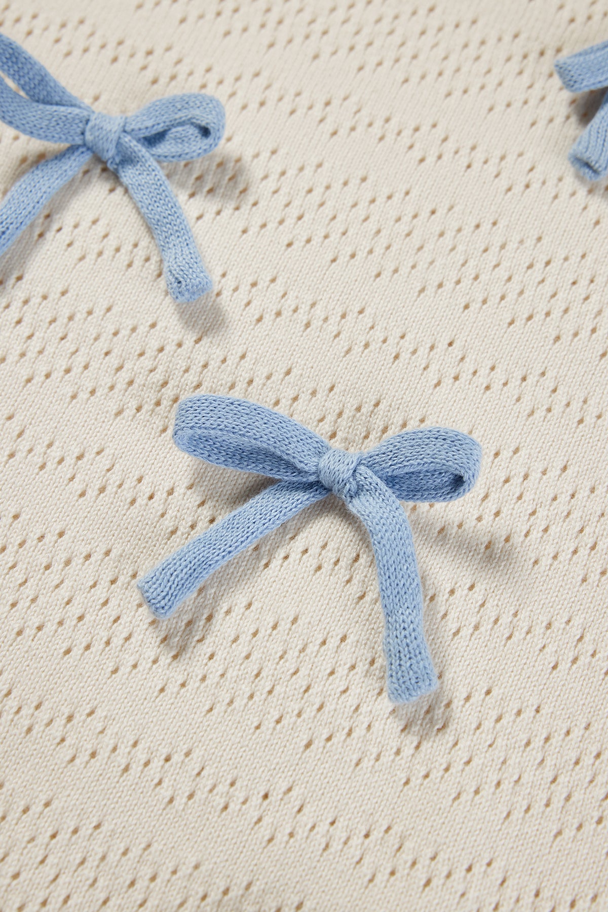 Bow Knit Top Beige - Detail