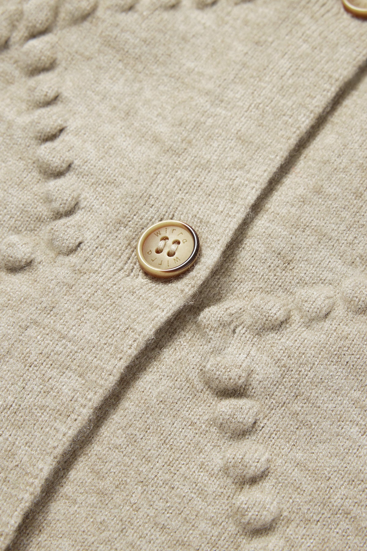 Argyle Dot Knit Cardigan Taupe - Detail