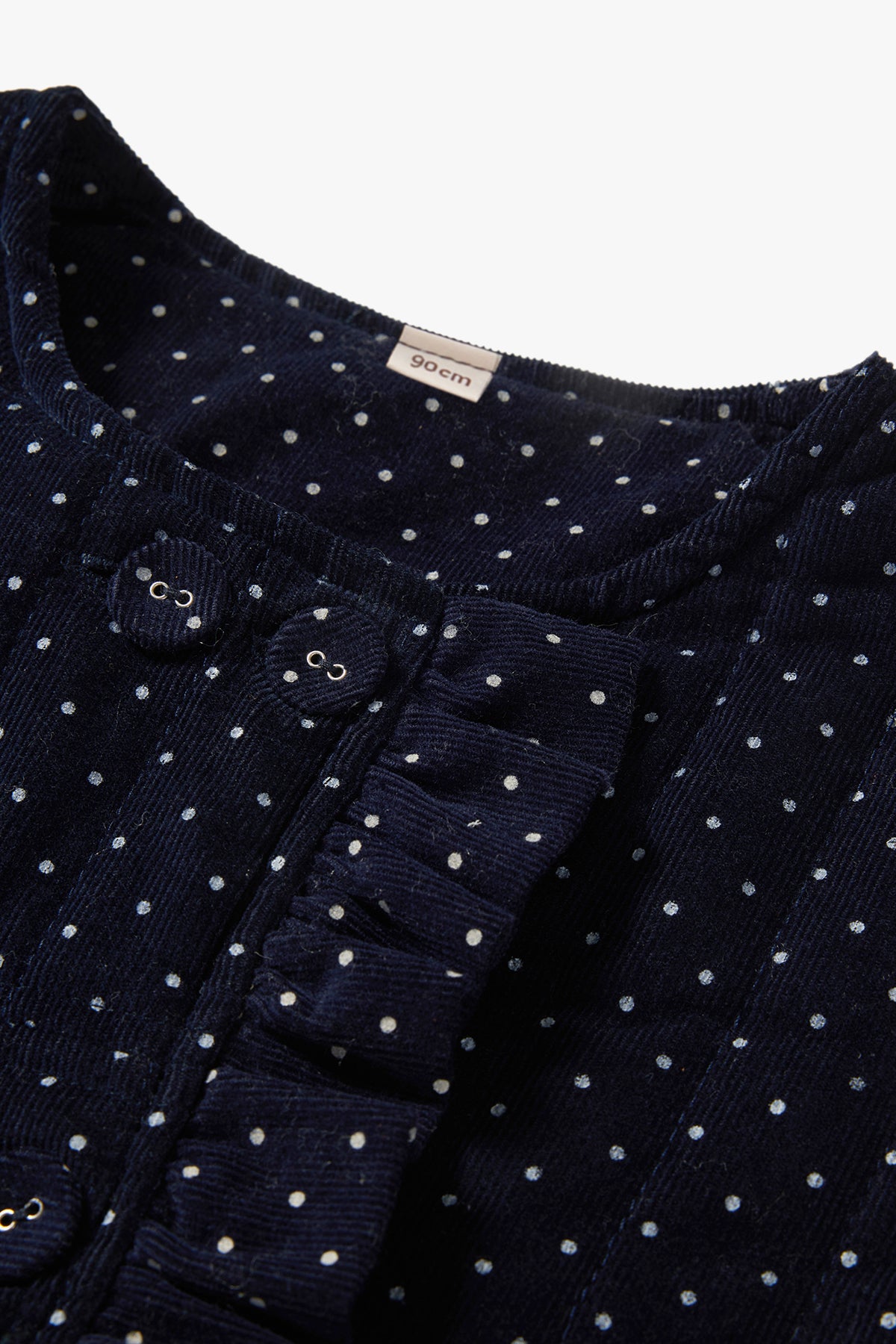 Polka Dot Corduroy Vest Navy - Detail
