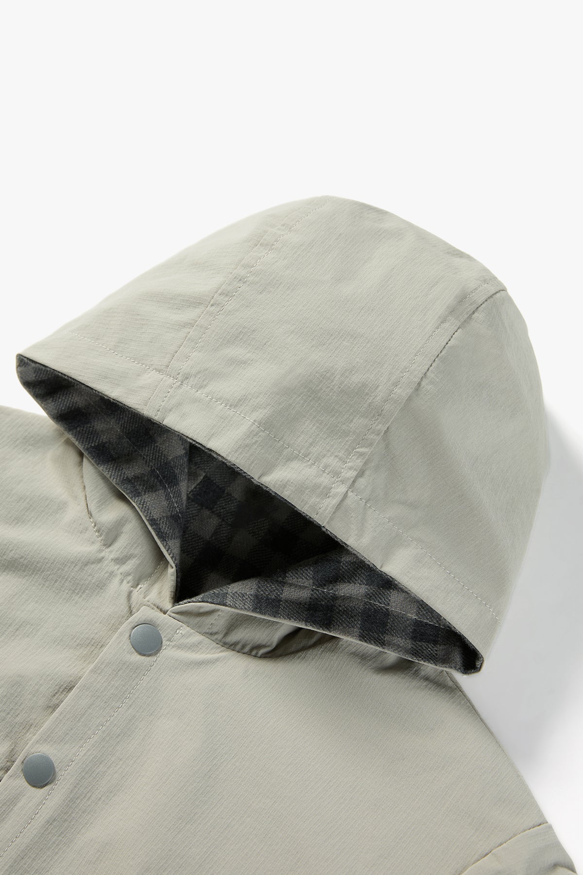 Reversible Plaid Lightweight Jacket Mist Gray - Detail