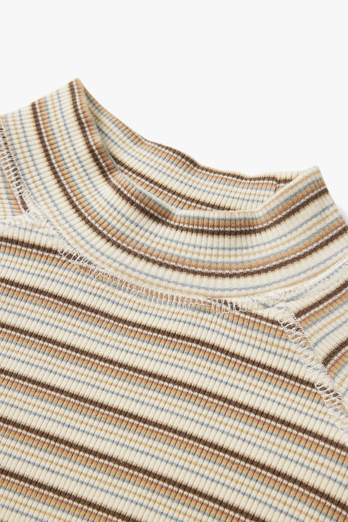 Rainbow Stripe Seamless Top Apricot - Detail