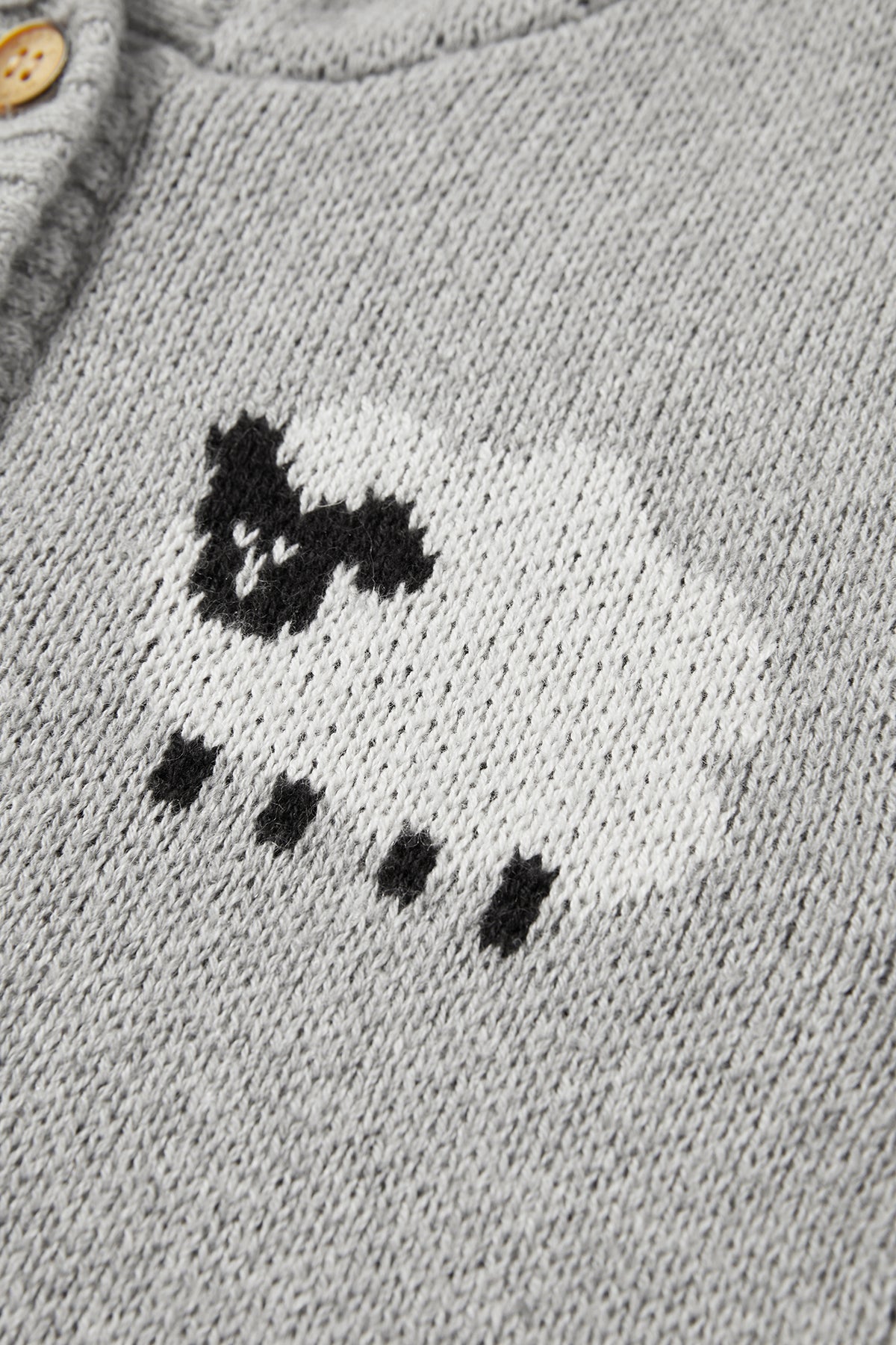 Cloud-Soft Knit Cardigan Heather Grey - Detail