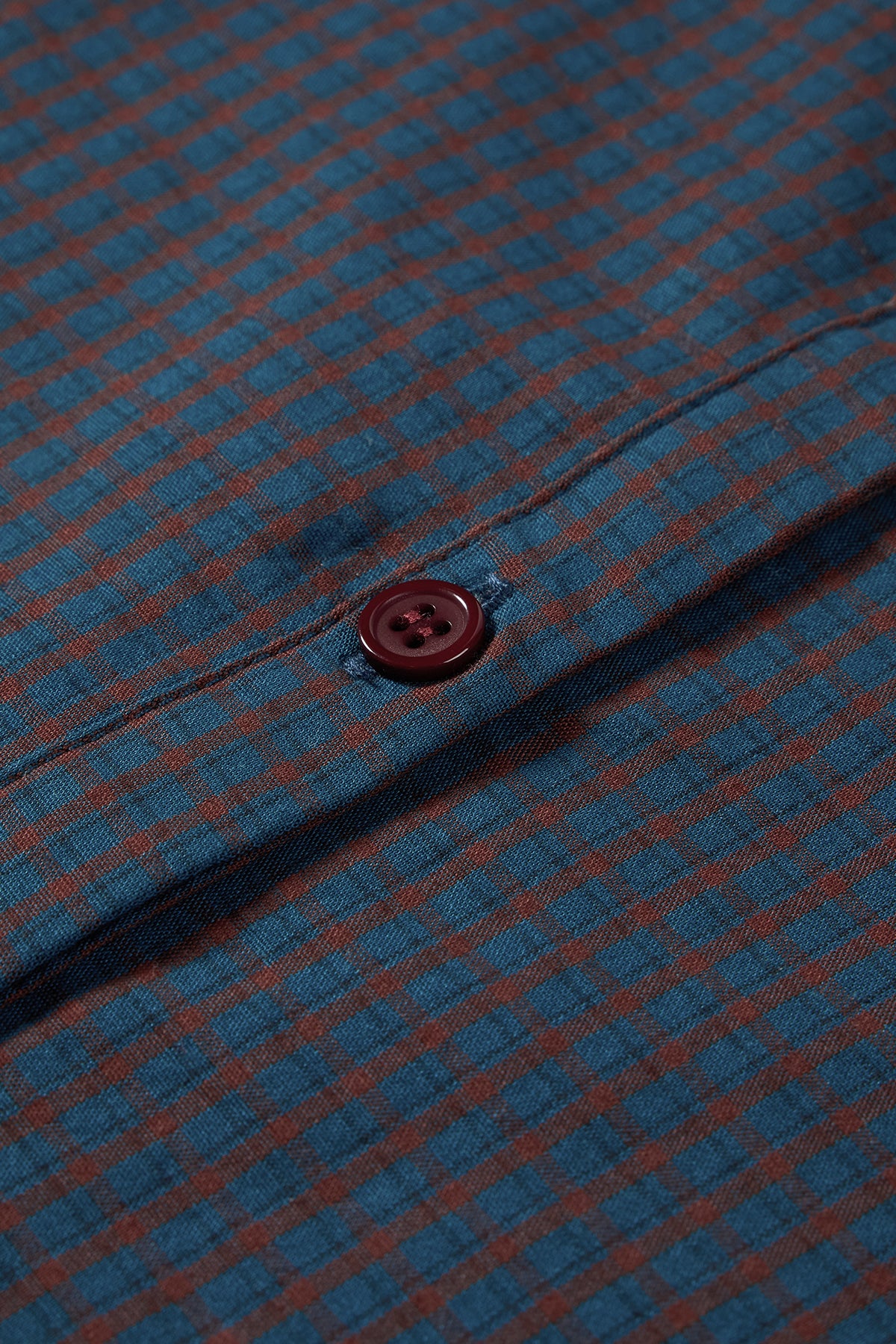 Twilight Gingham Blouse Navy - Detail