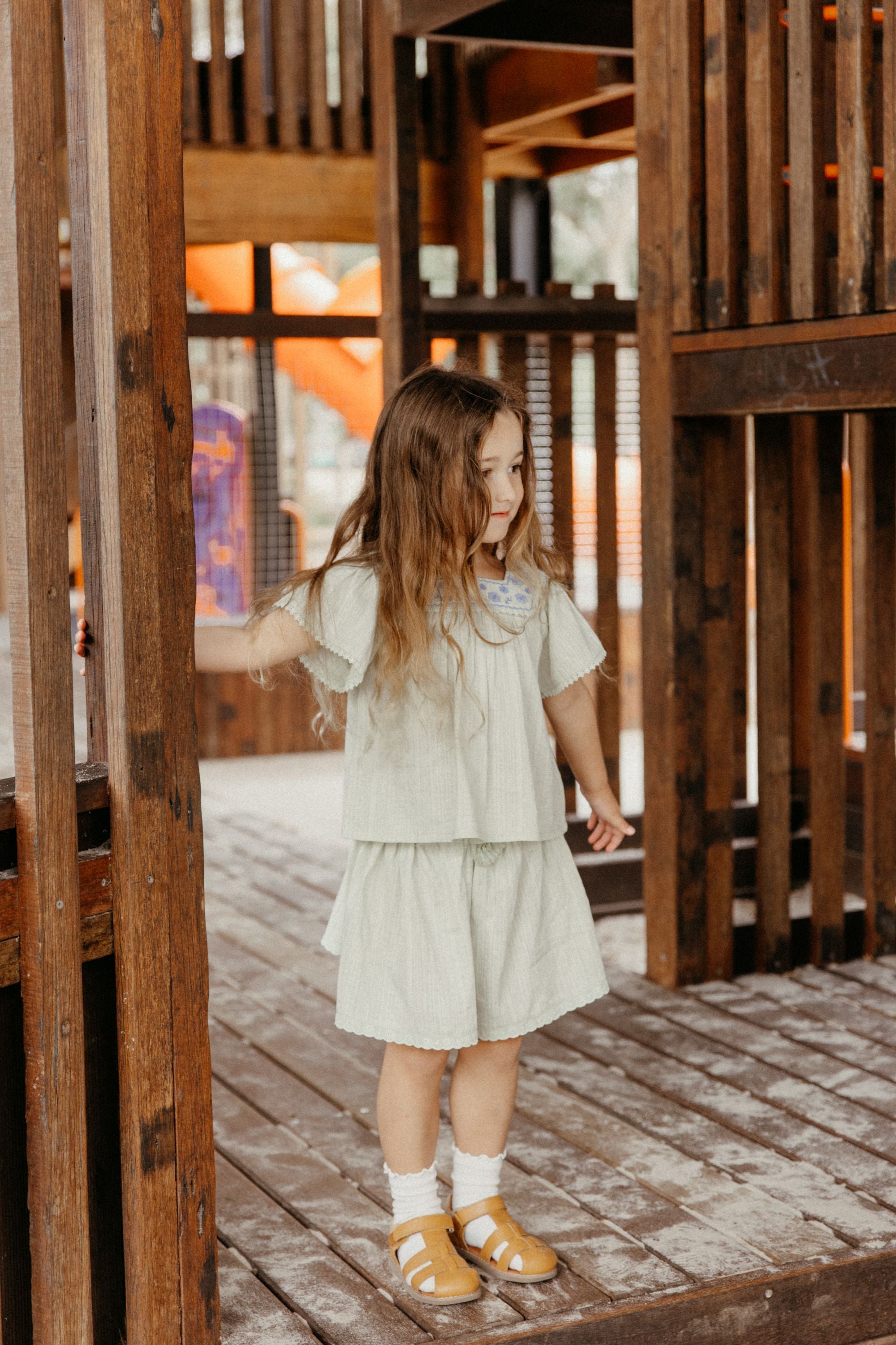 wirrawirra cute infant clothes jacquard shorts pale green 24 Midsummer Dresses Girls New Arrivals Shorts Skirts