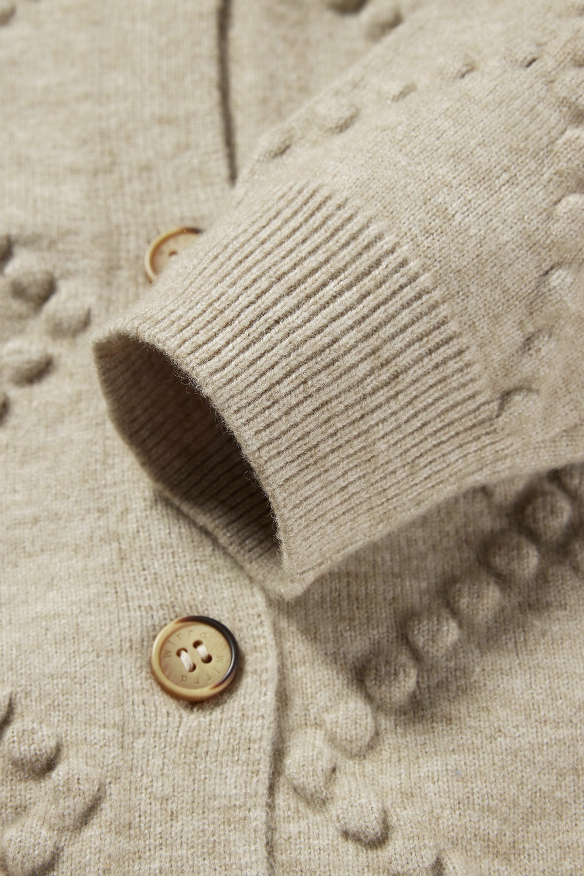 Argyle Dot Knit Cardigan Taupe - Detail