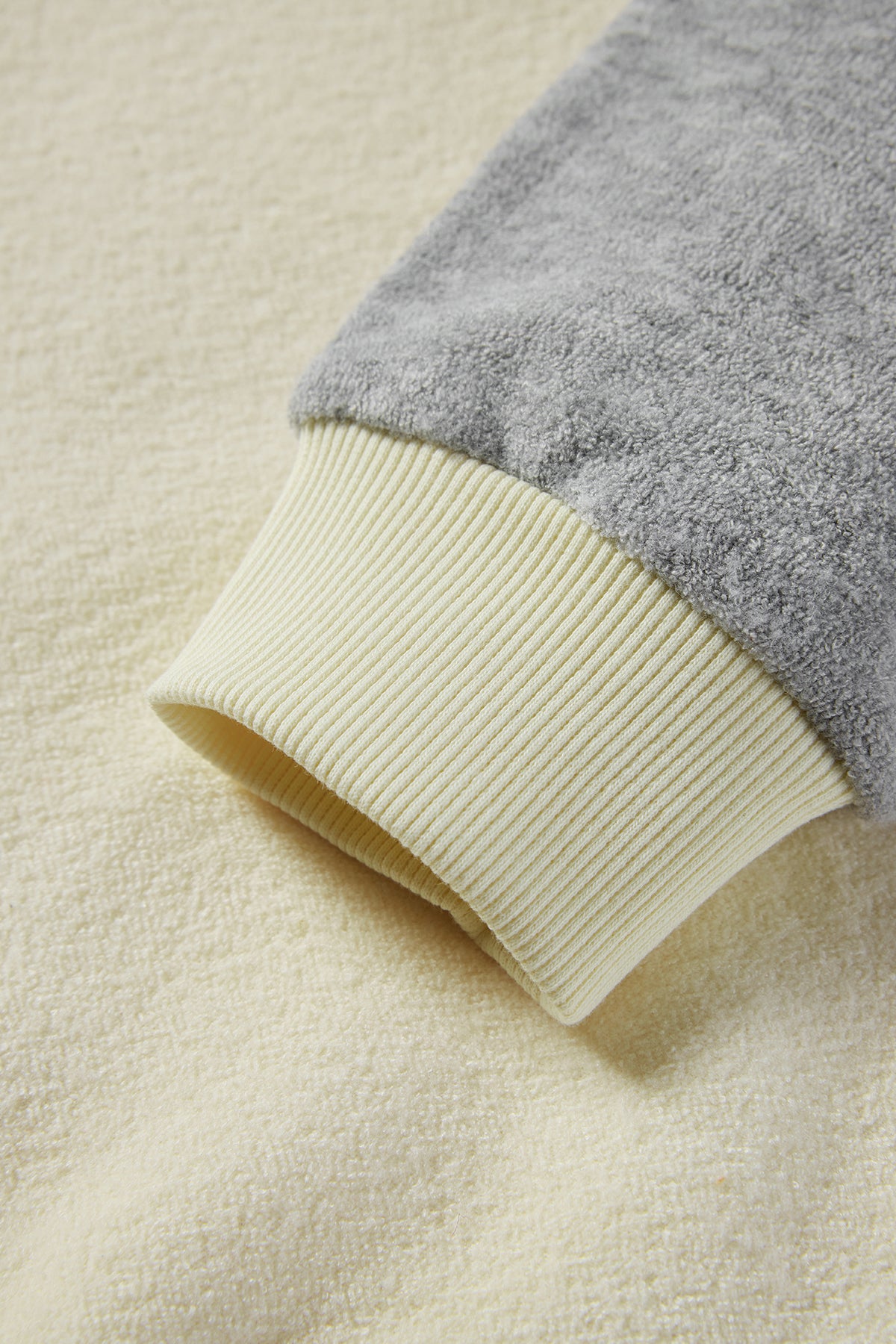 Teddy Fleece Hoodie Heather Grey - Detail