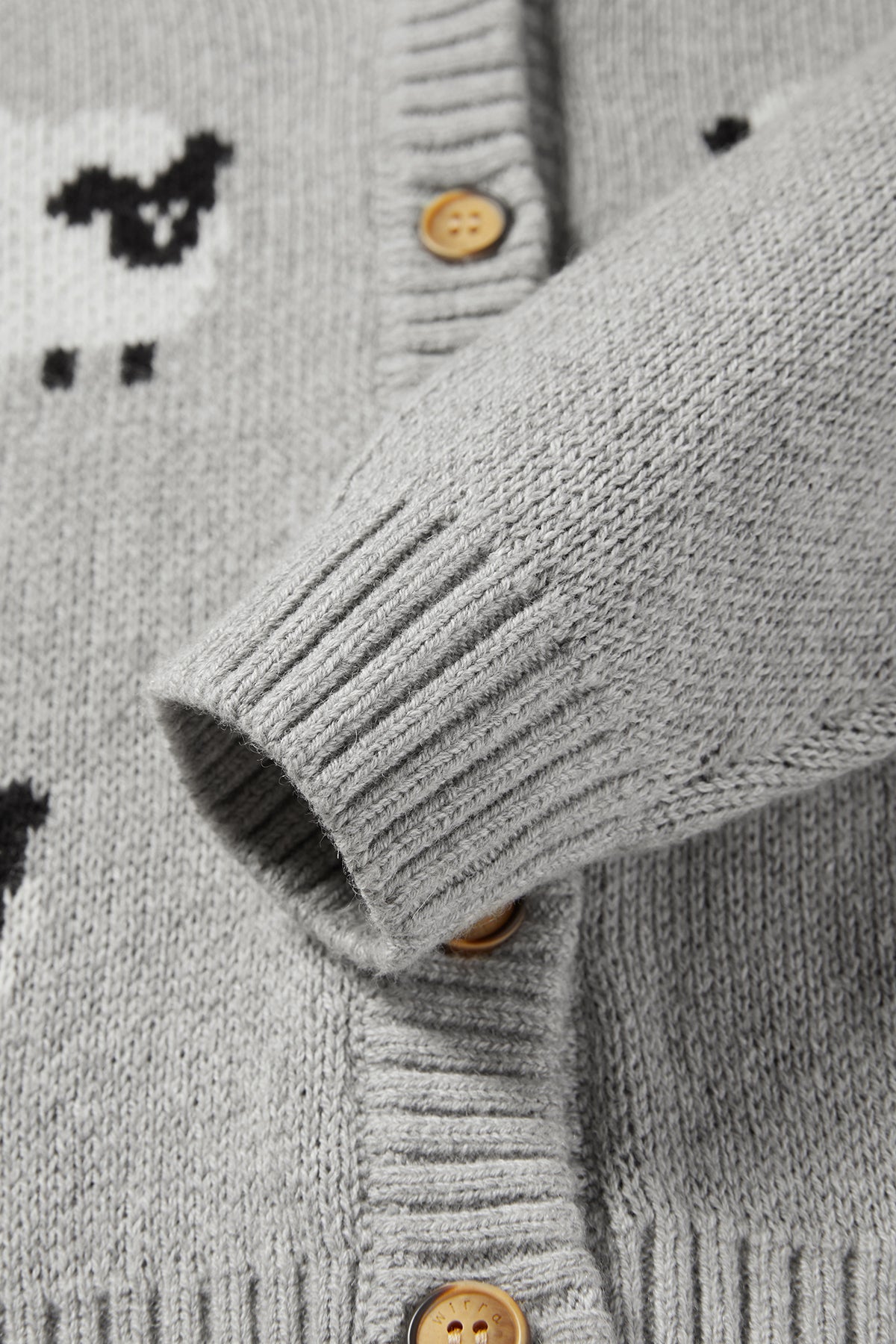 Cloud-Soft Knit Cardigan Heather Grey - Detail
