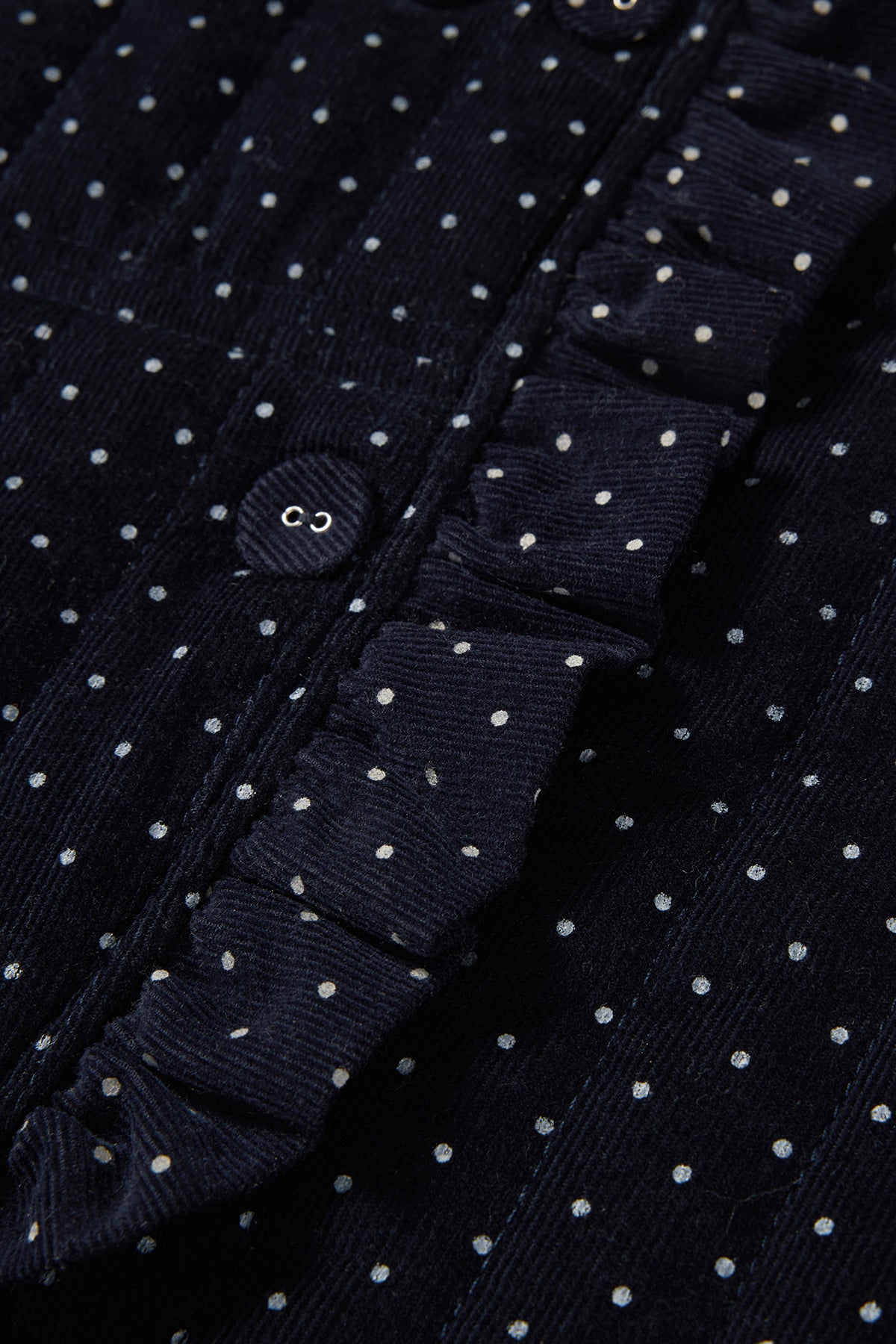 Polka Dot Corduroy Vest Navy - Detail