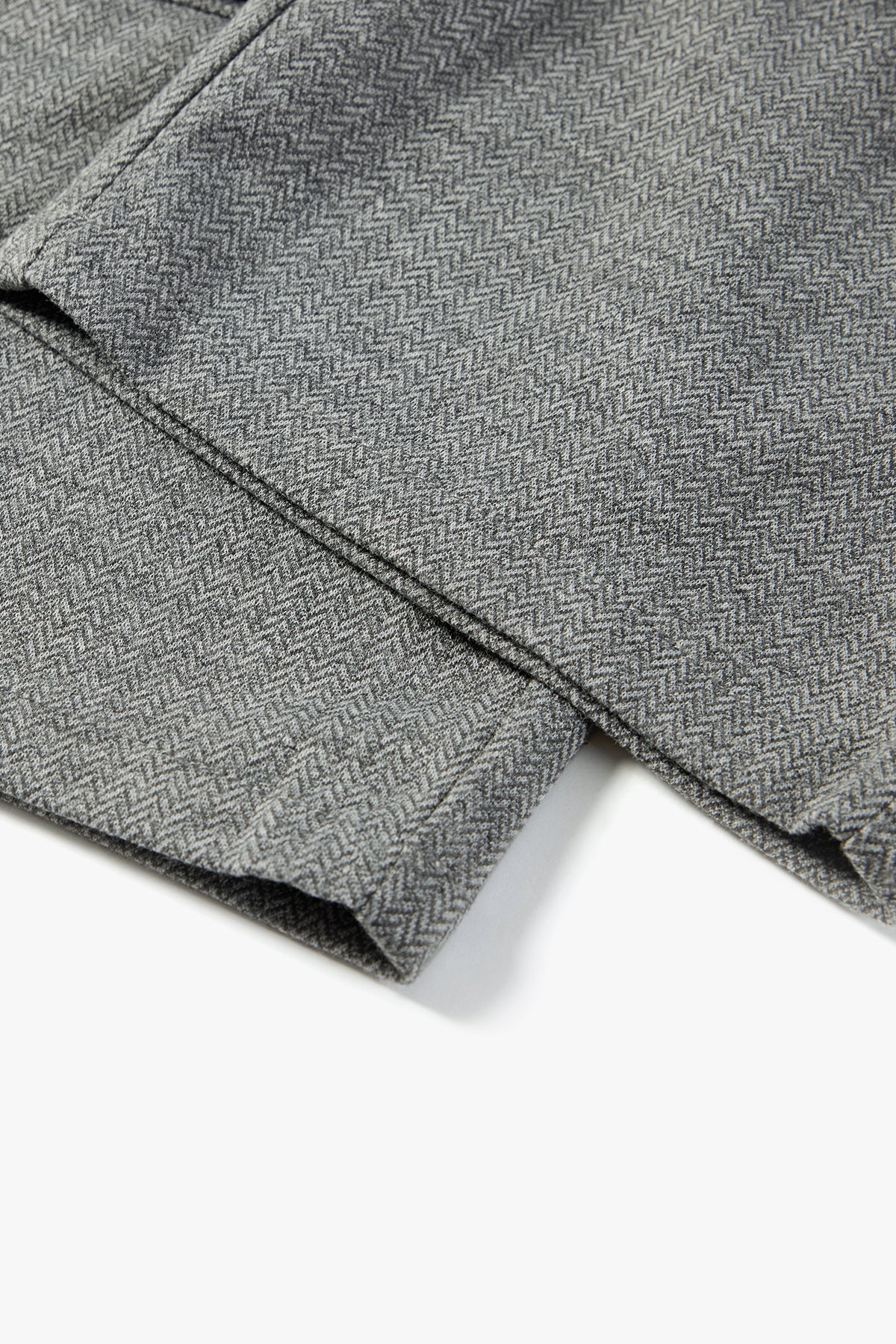 Gray Herringbone Pocket Pants Mid Gray - Detail