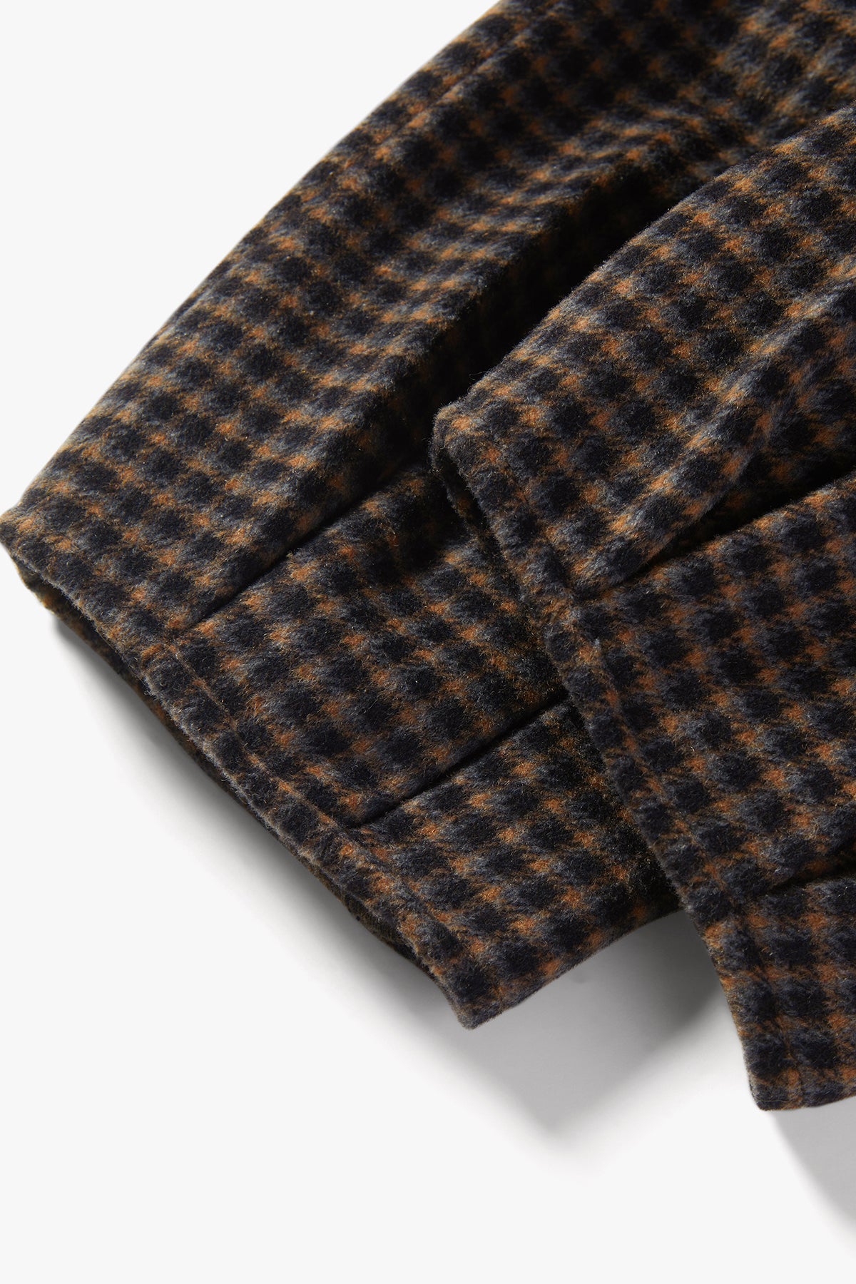 Cozy Merino Plaid Pants Brown - Detail