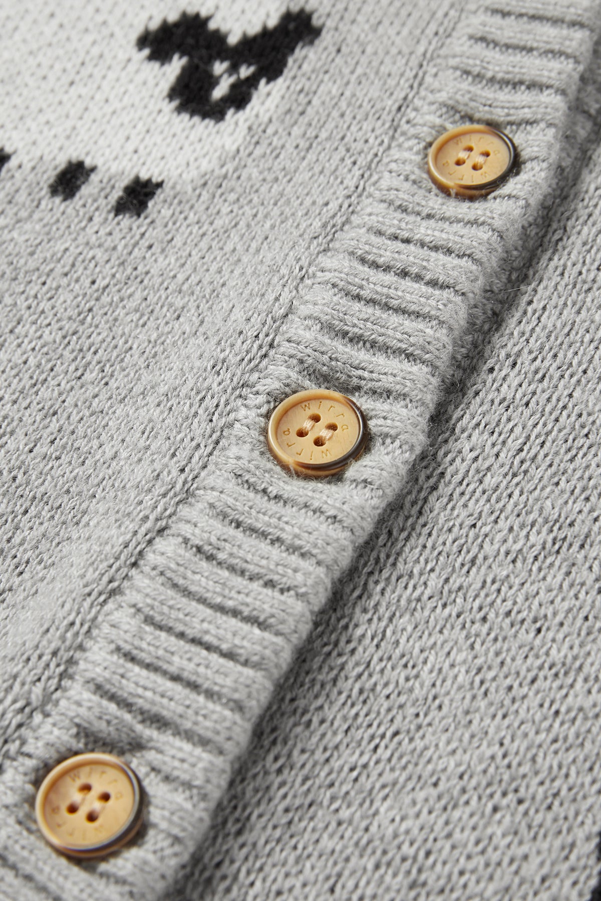 Cloud-Soft Knit Cardigan Heather Grey - Detail