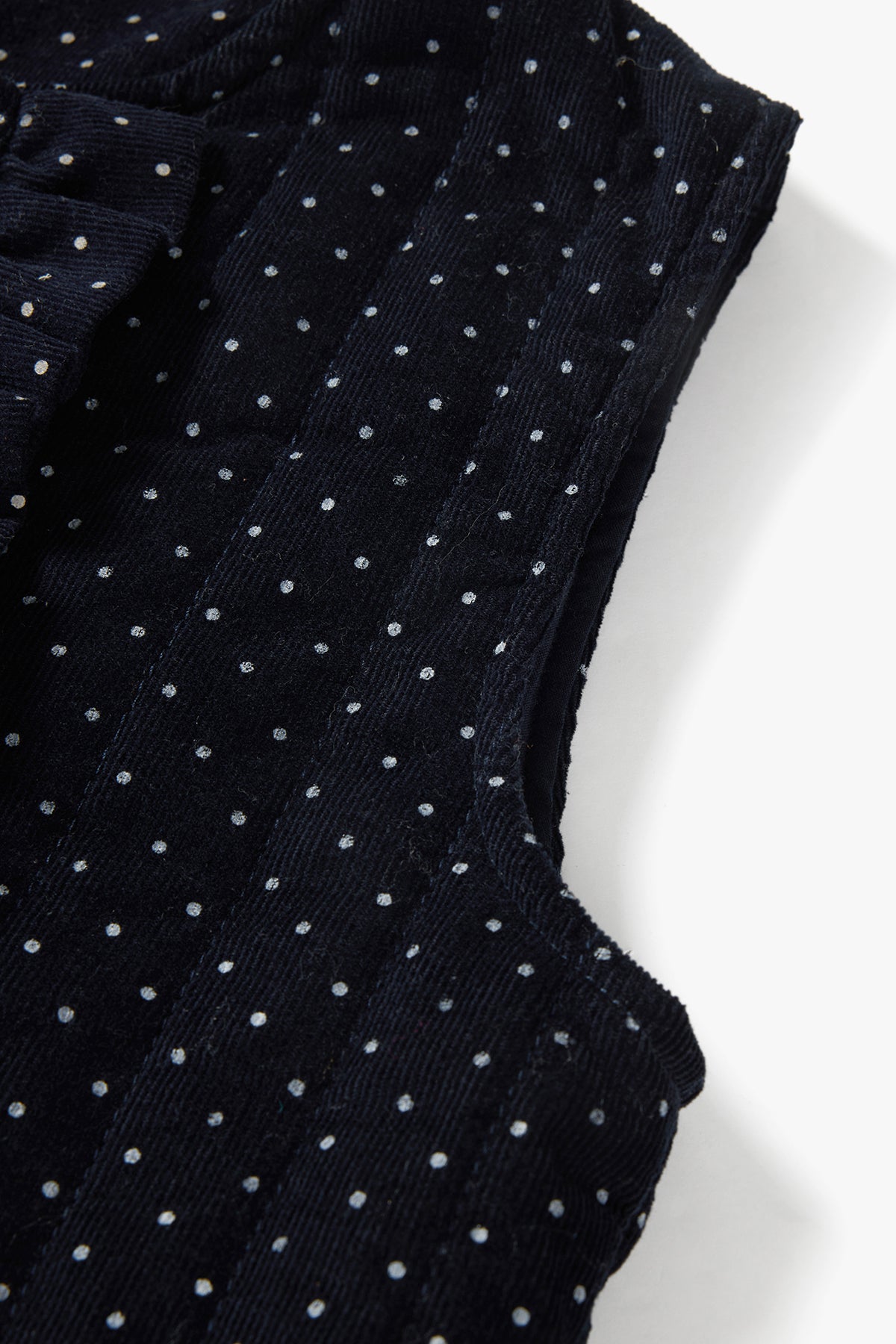 Polka Dot Corduroy Skirt Navy - Detail