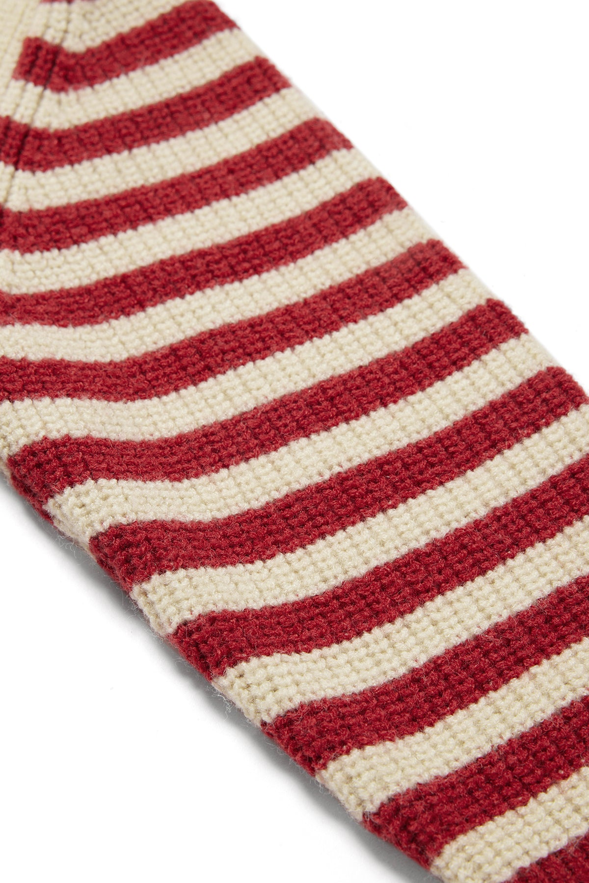 Sheep-Embroidered Stripe Sweater Holiday Red - Detail