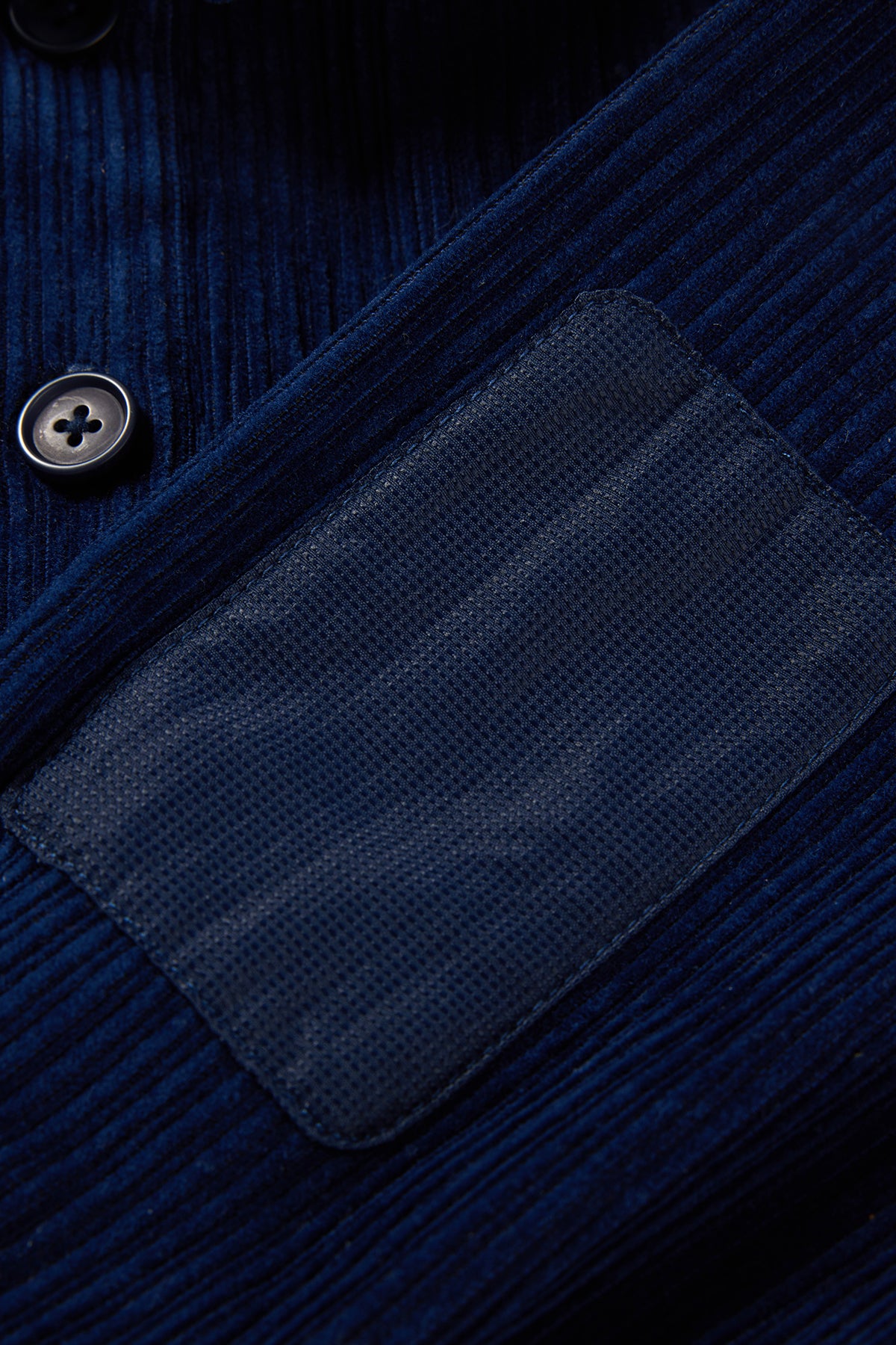 Polar Bear Corduroy Shirt Navy - Detail