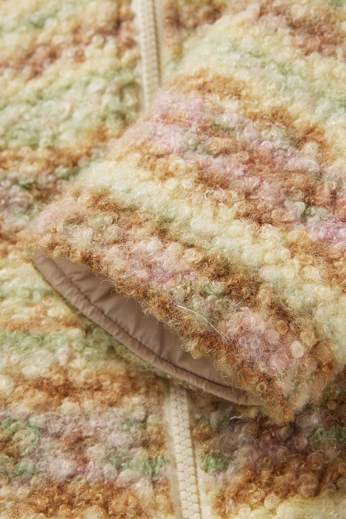 Reversible Fleece Jacket Beige - Detail