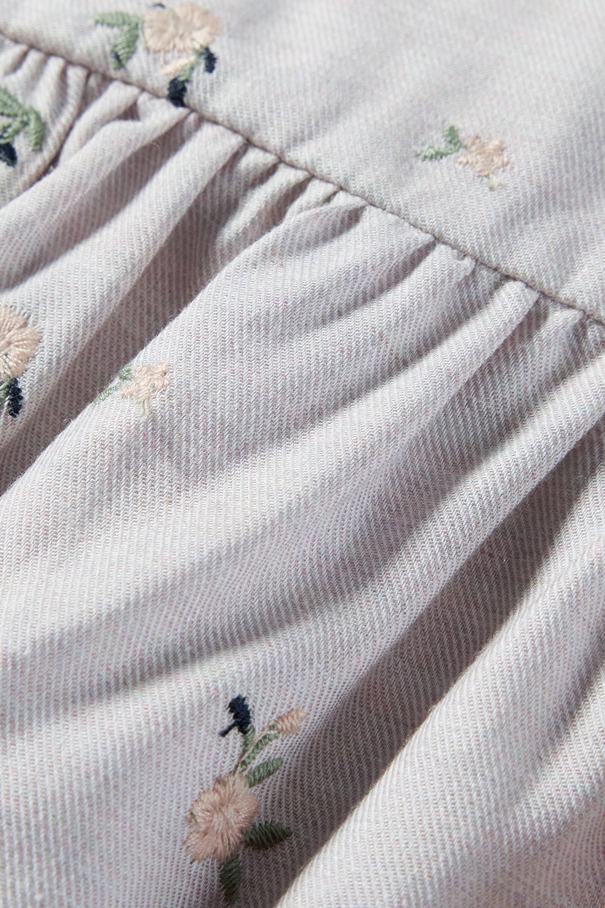 Rose Embroidered Blouse Mist Gray - Detail